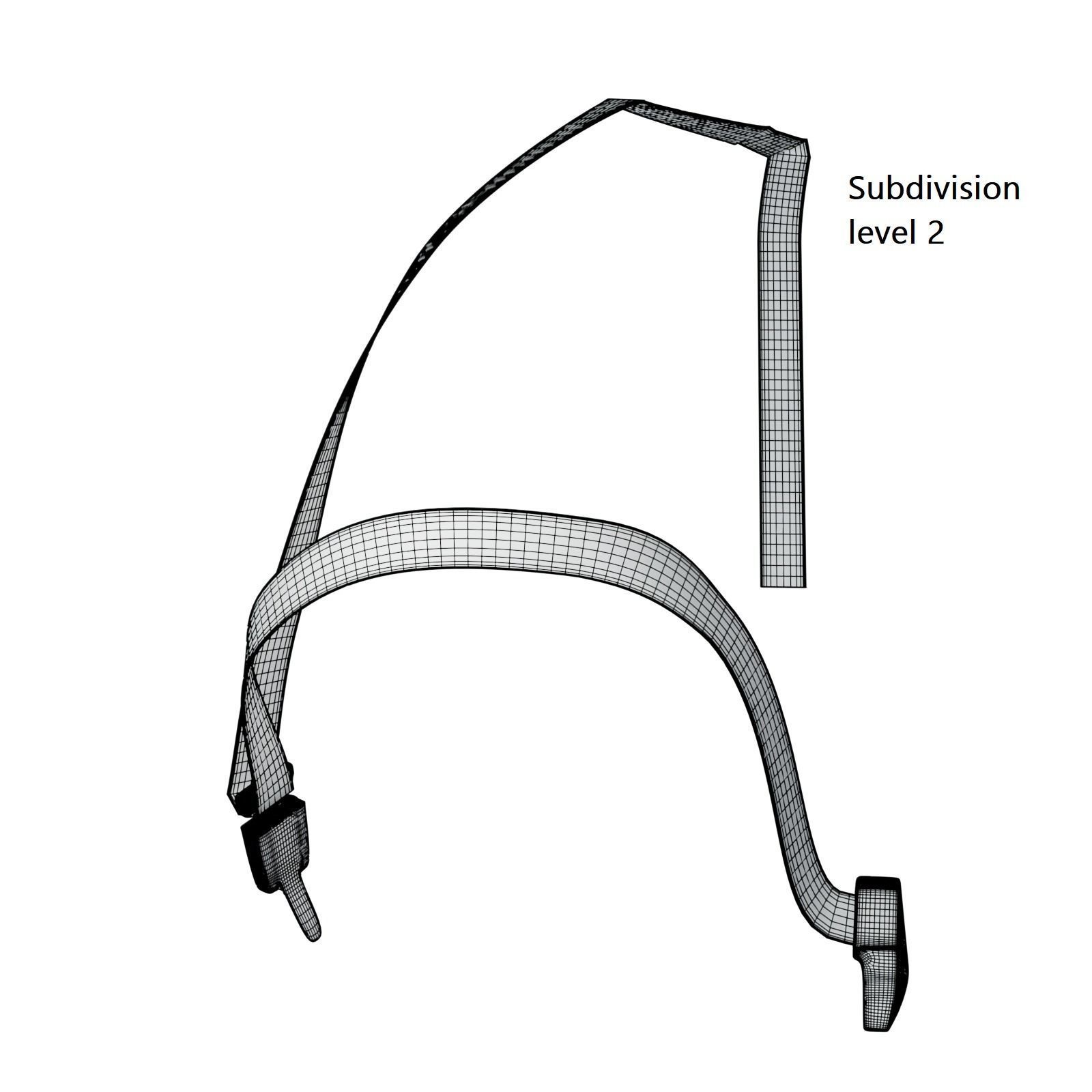 Seatbelt strap with handle Low-poly 3D model_17