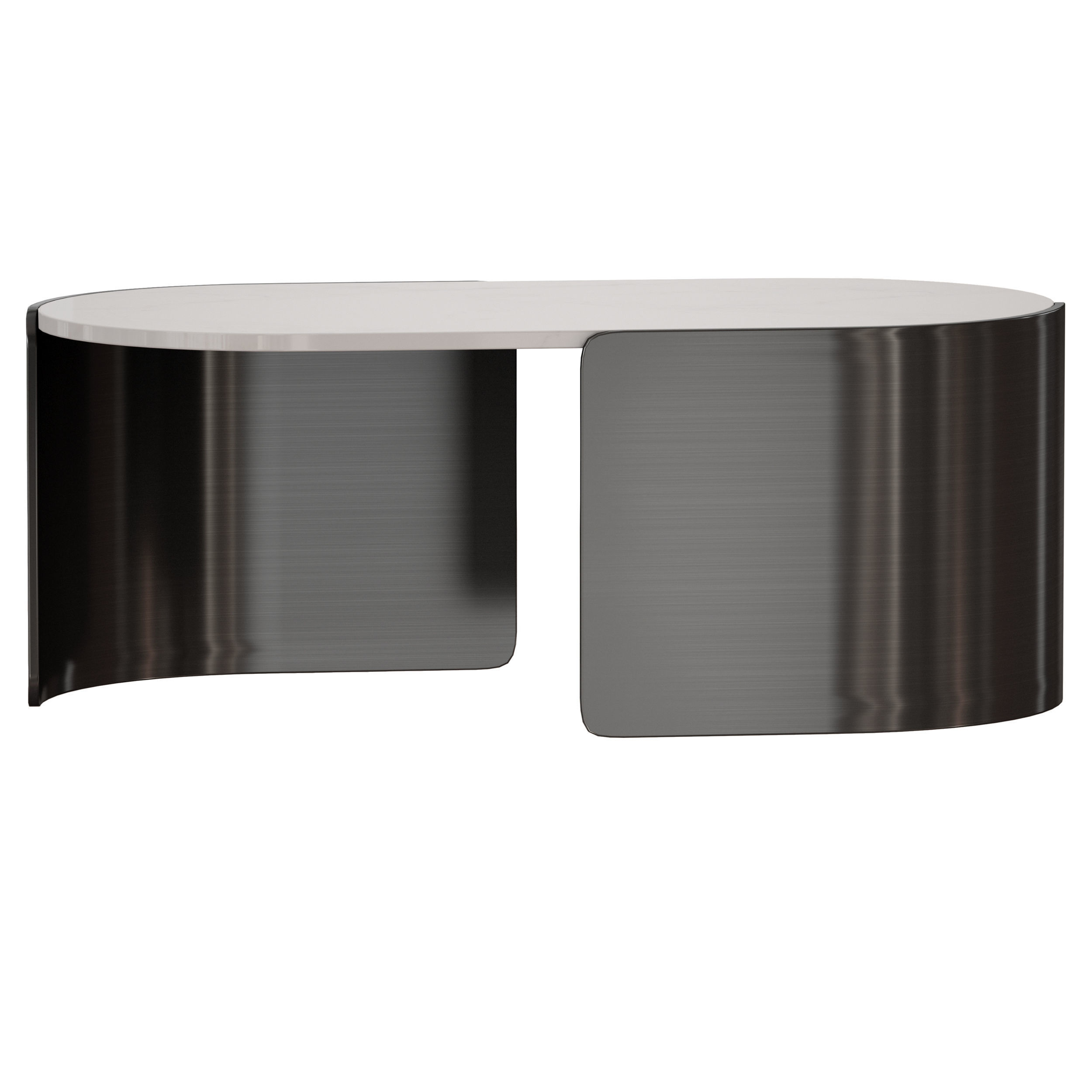 Holm Oval Marble Coffee Table Crate and Barrel 3D model_3