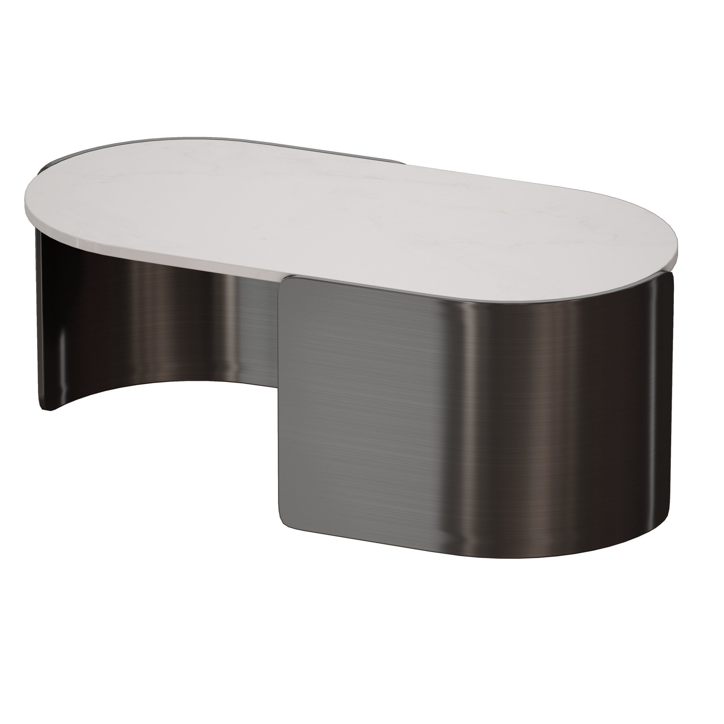 Holm Oval Marble Coffee Table Crate and Barrel 3D model_5