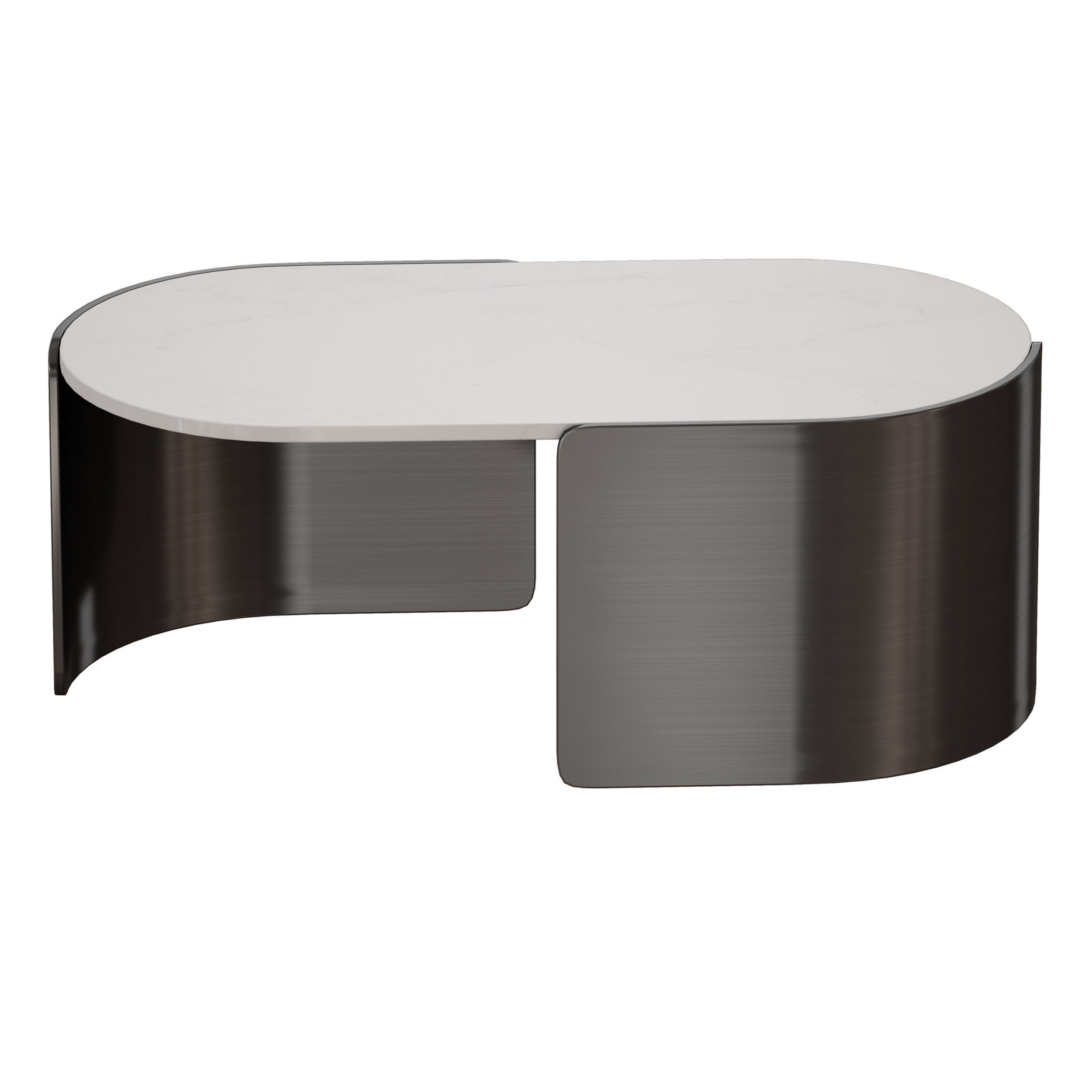 Holm Oval Marble Coffee Table Crate and Barrel 3D model_4