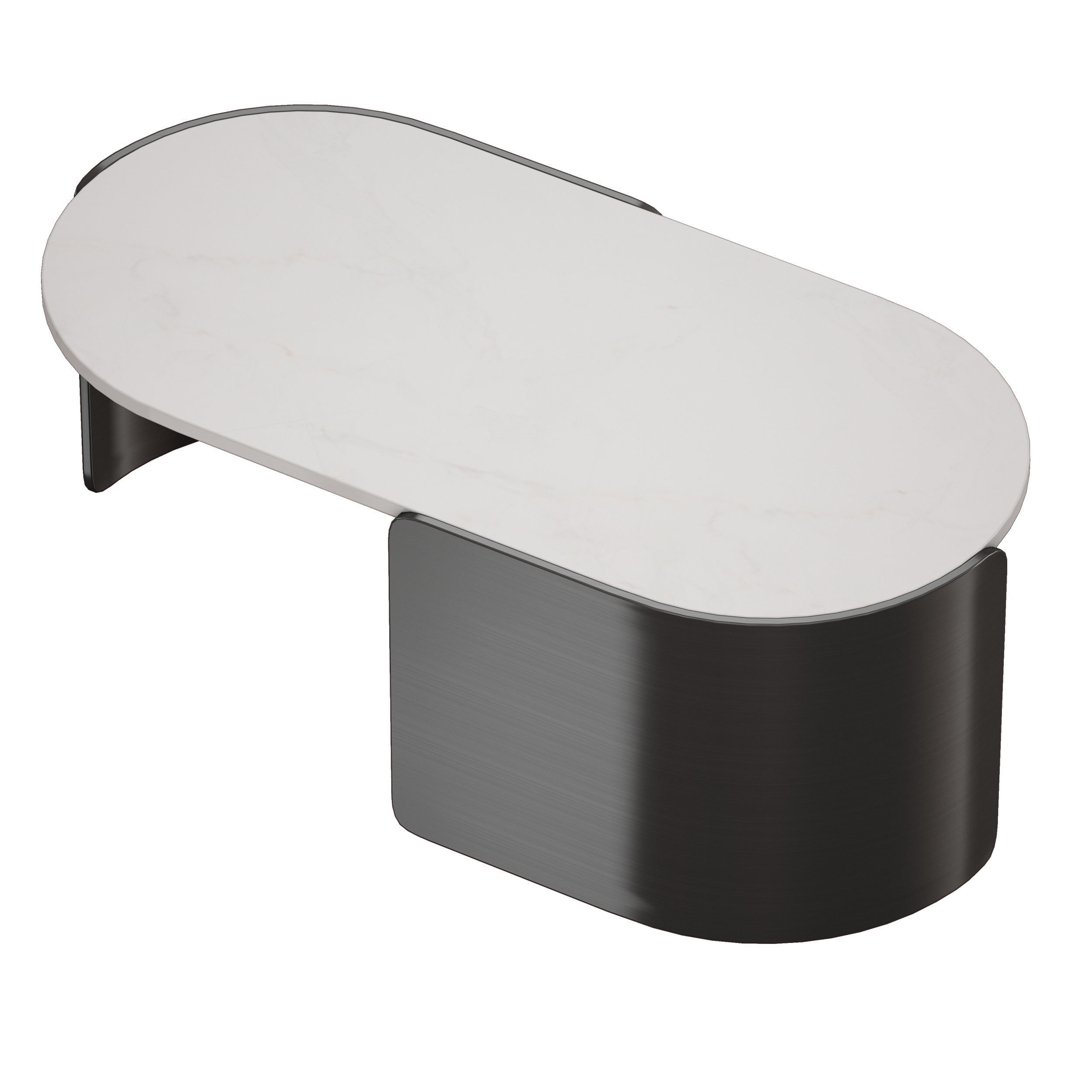 Holm Oval Marble Coffee Table Crate and Barrel 3D model_7