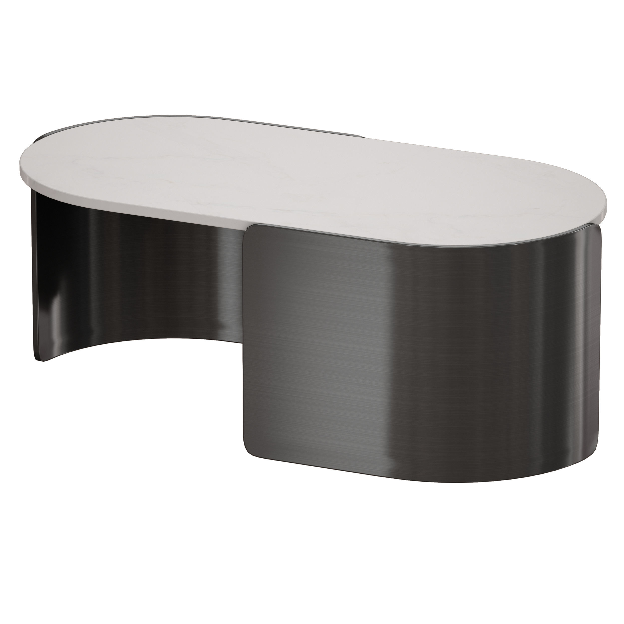 Holm Oval Marble Coffee Table Crate and Barrel 3D model_6