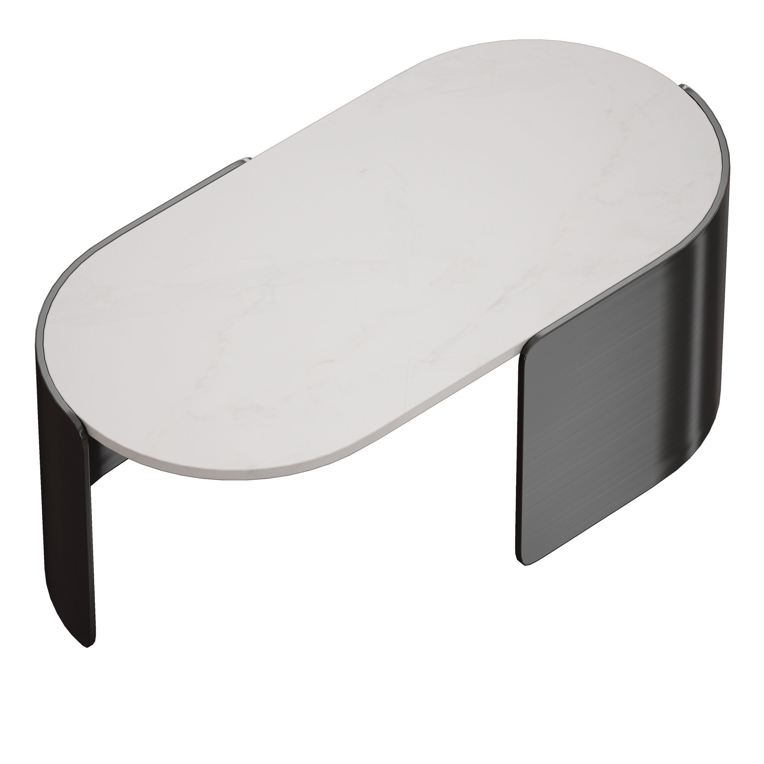Holm Oval Marble Coffee Table Crate and Barrel 3D model_10