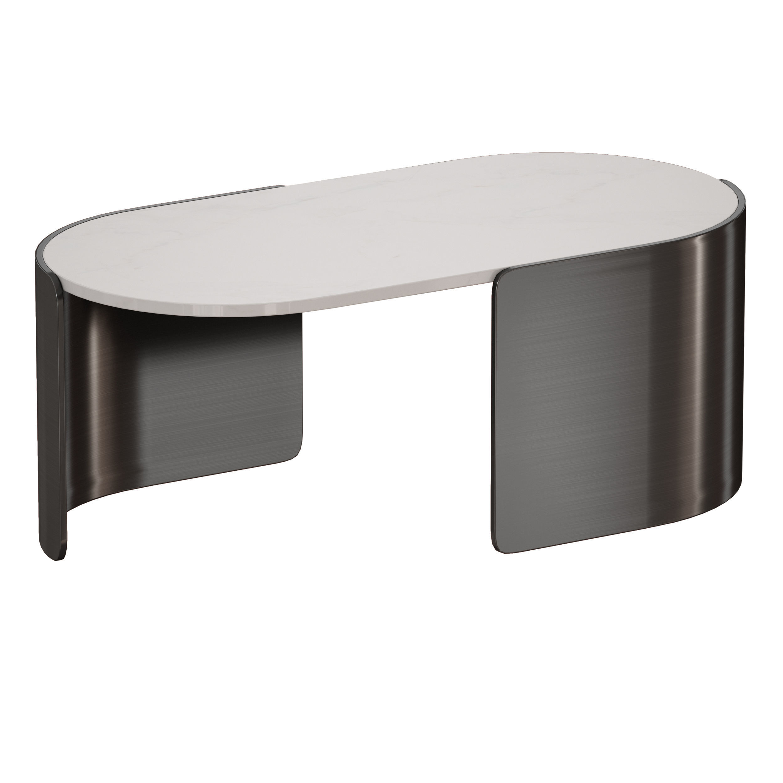 Holm Oval Marble Coffee Table Crate and Barrel 3D model_1