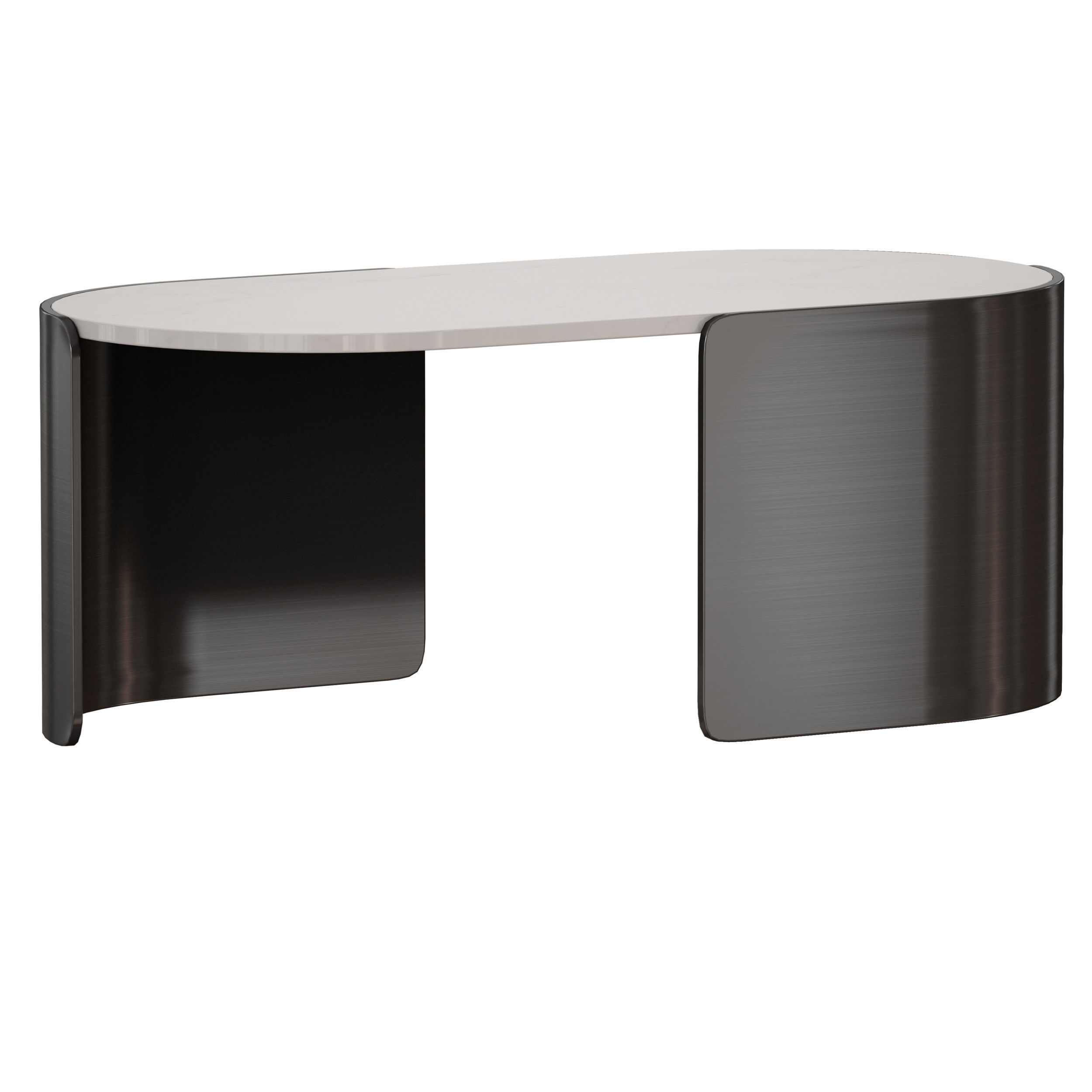 Holm Oval Marble Coffee Table Crate and Barrel 3D model_2