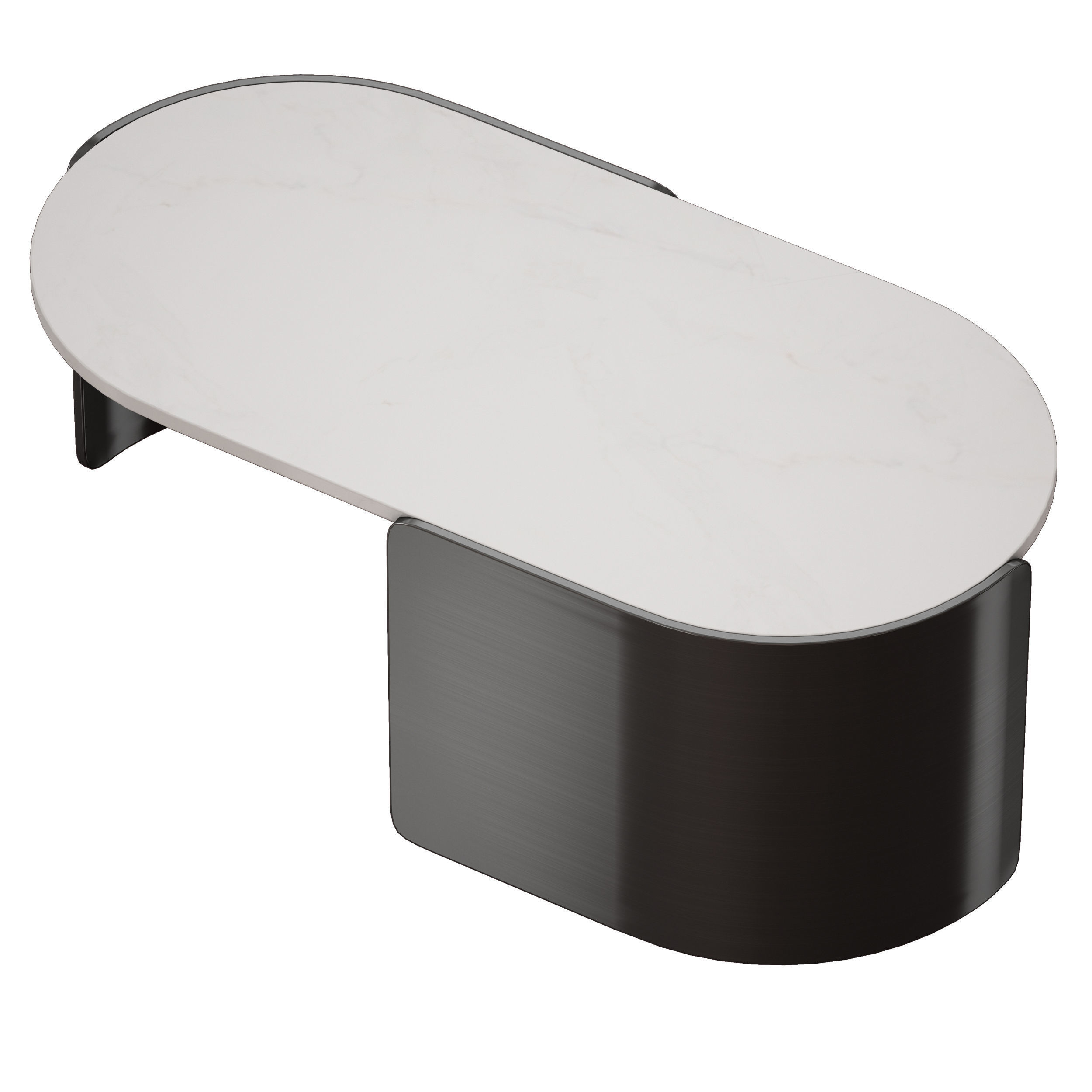 Holm Oval Marble Coffee Table Crate and Barrel 3D model_8