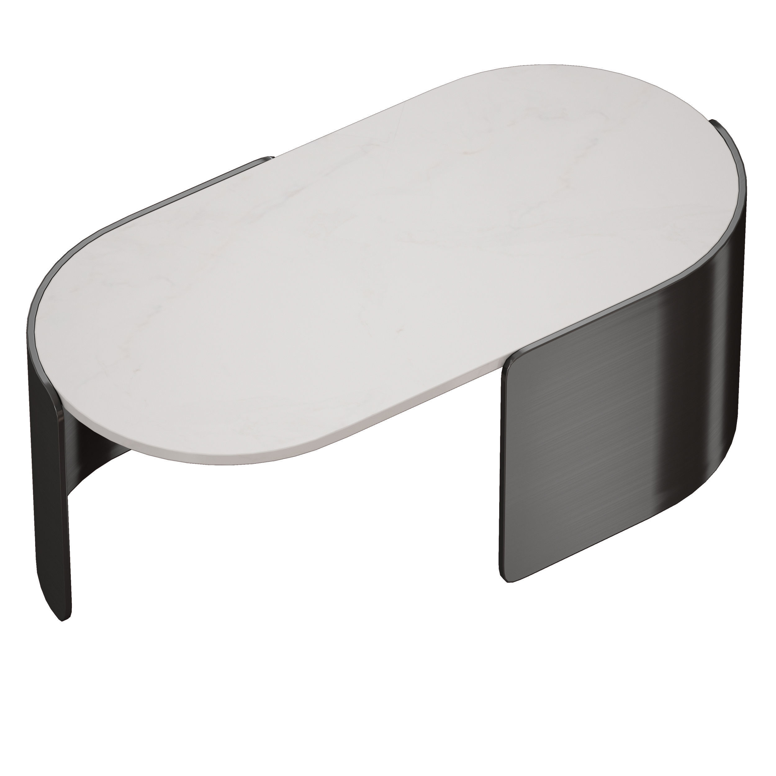 Holm Oval Marble Coffee Table Crate and Barrel 3D model_9
