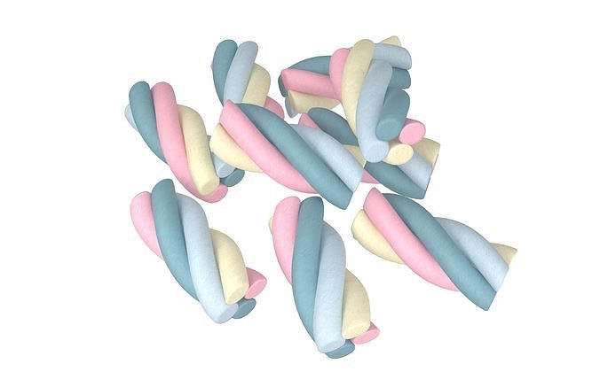 Marshmallows V2 002 Low-poly 3D model 3
