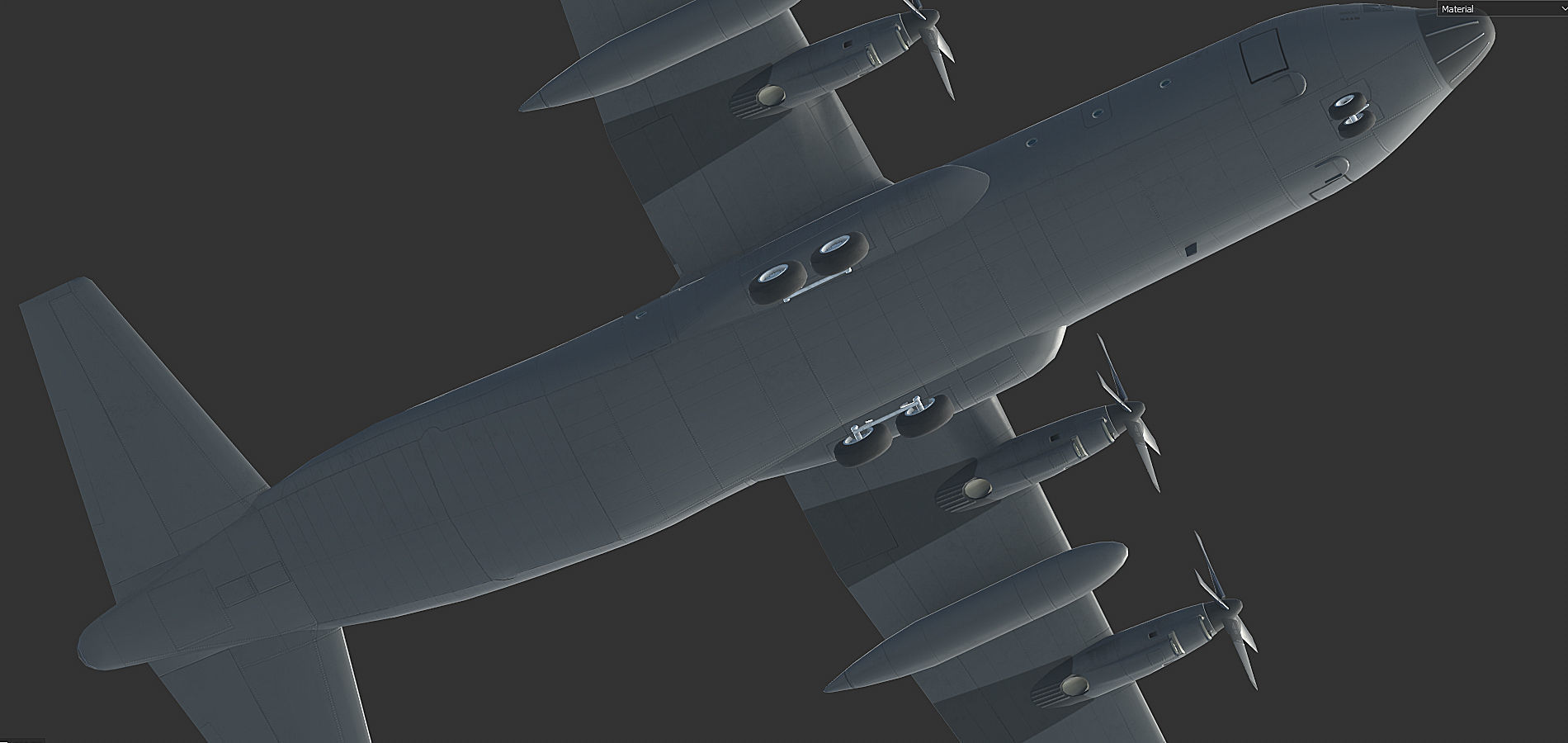 C130 Hercules Low-poly 3D model_9