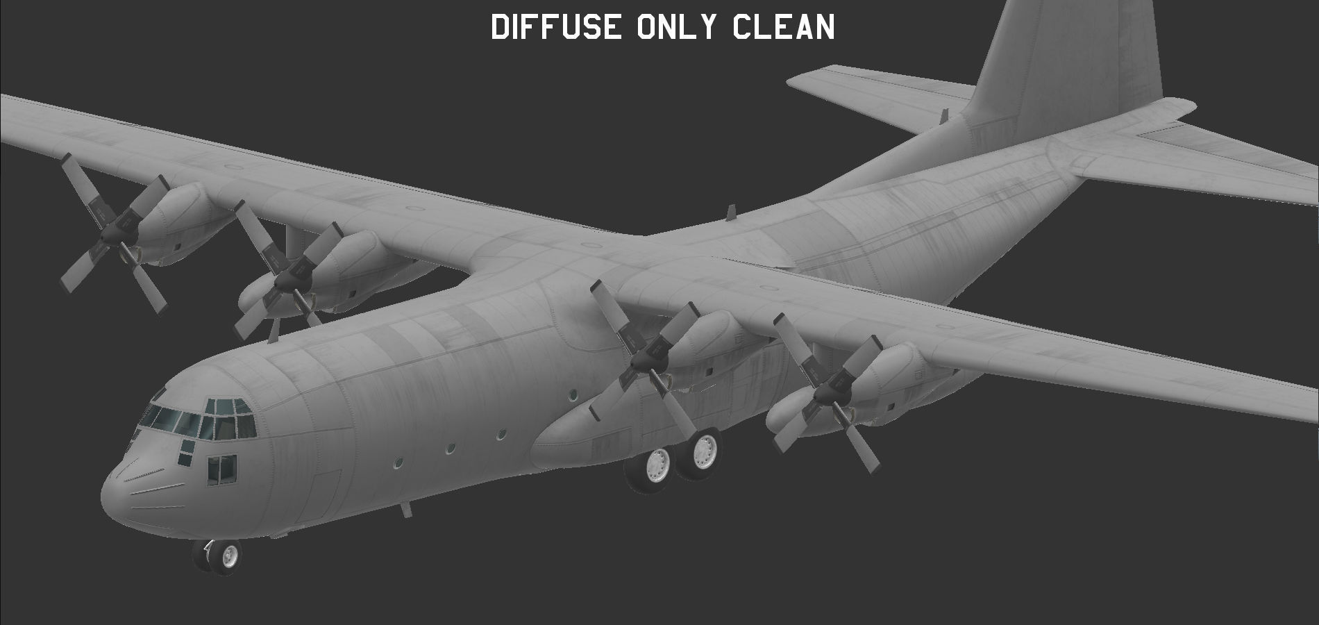C130 Hercules Low-poly 3D model_3