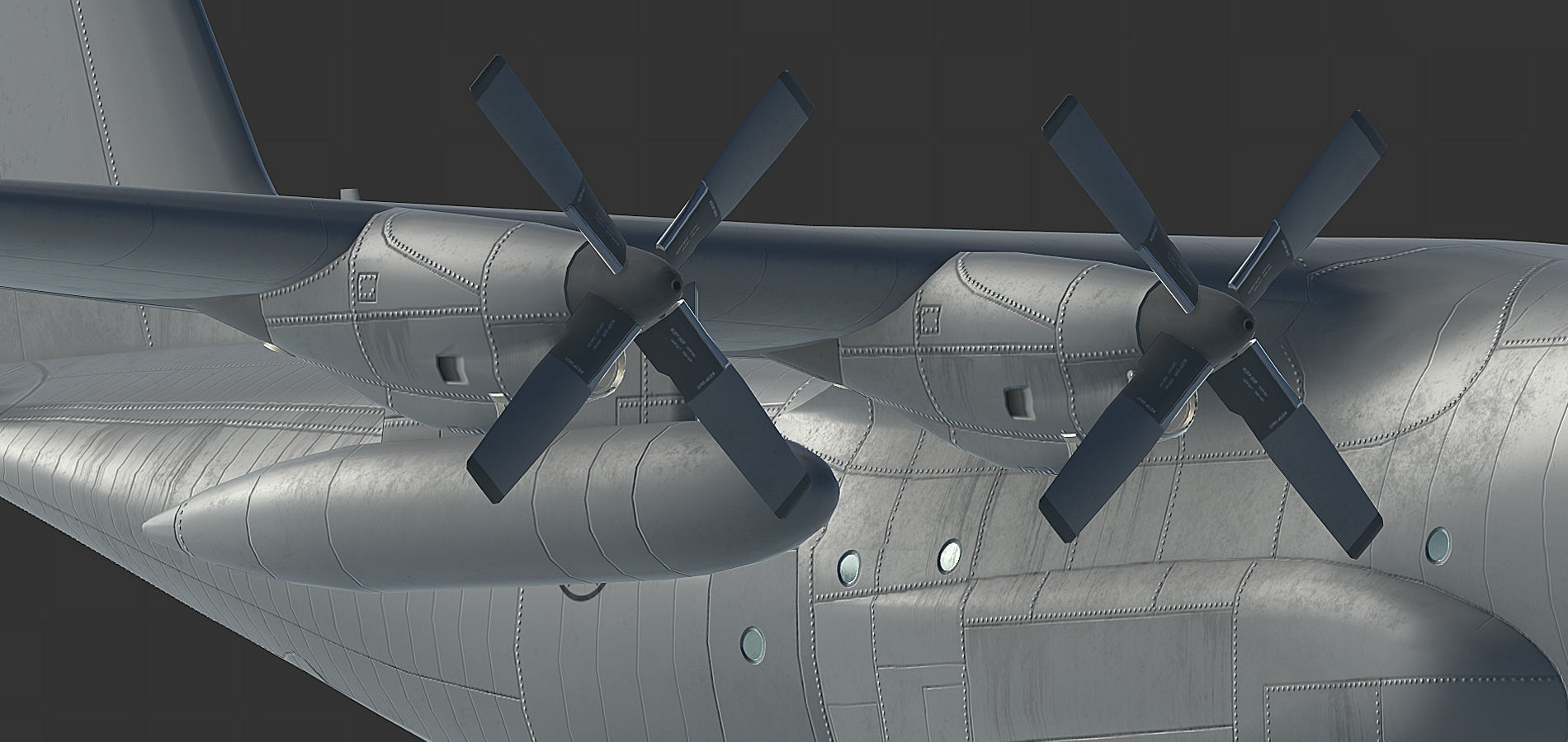 C130 Hercules Low-poly 3D model_11