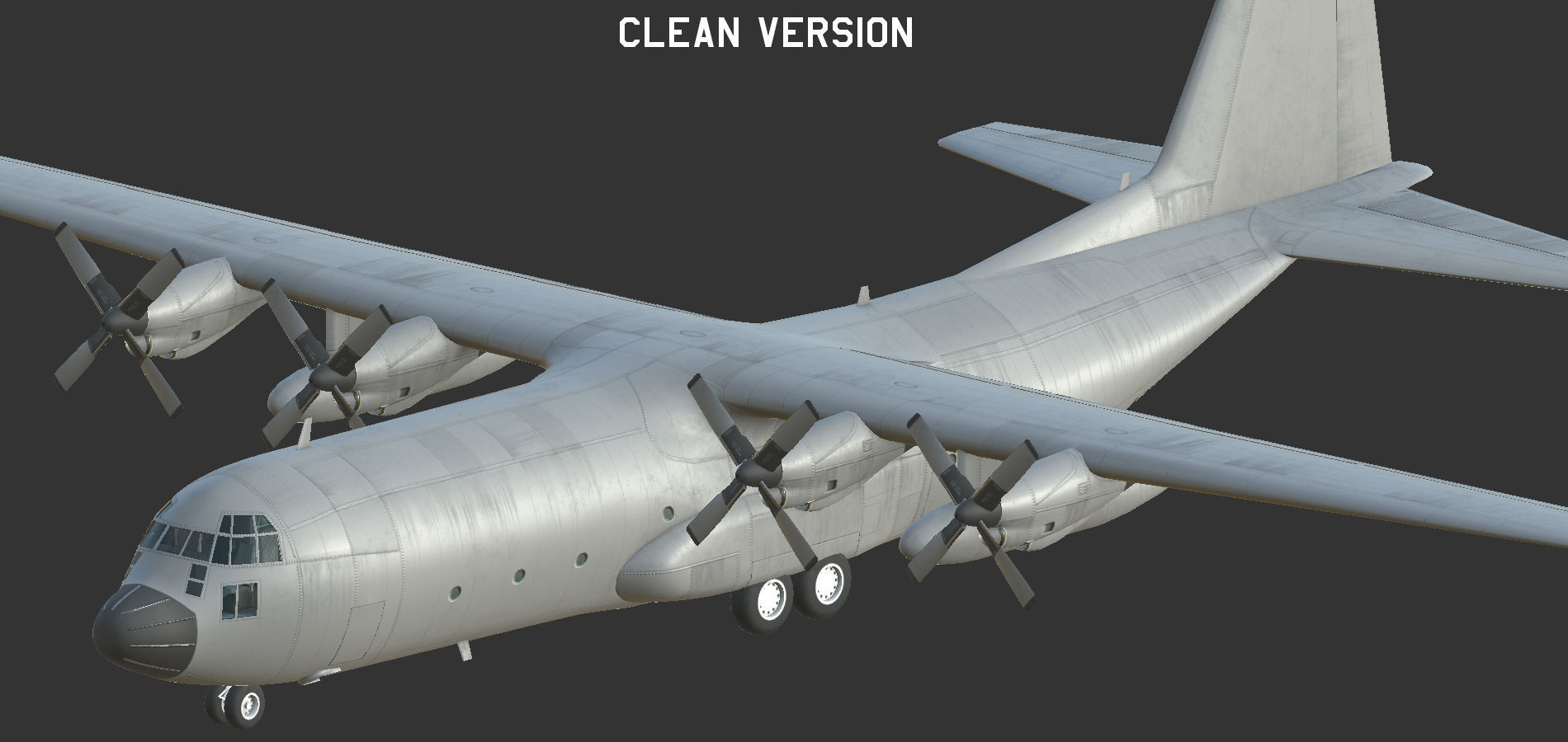 C130 Hercules Low-poly 3D model_2