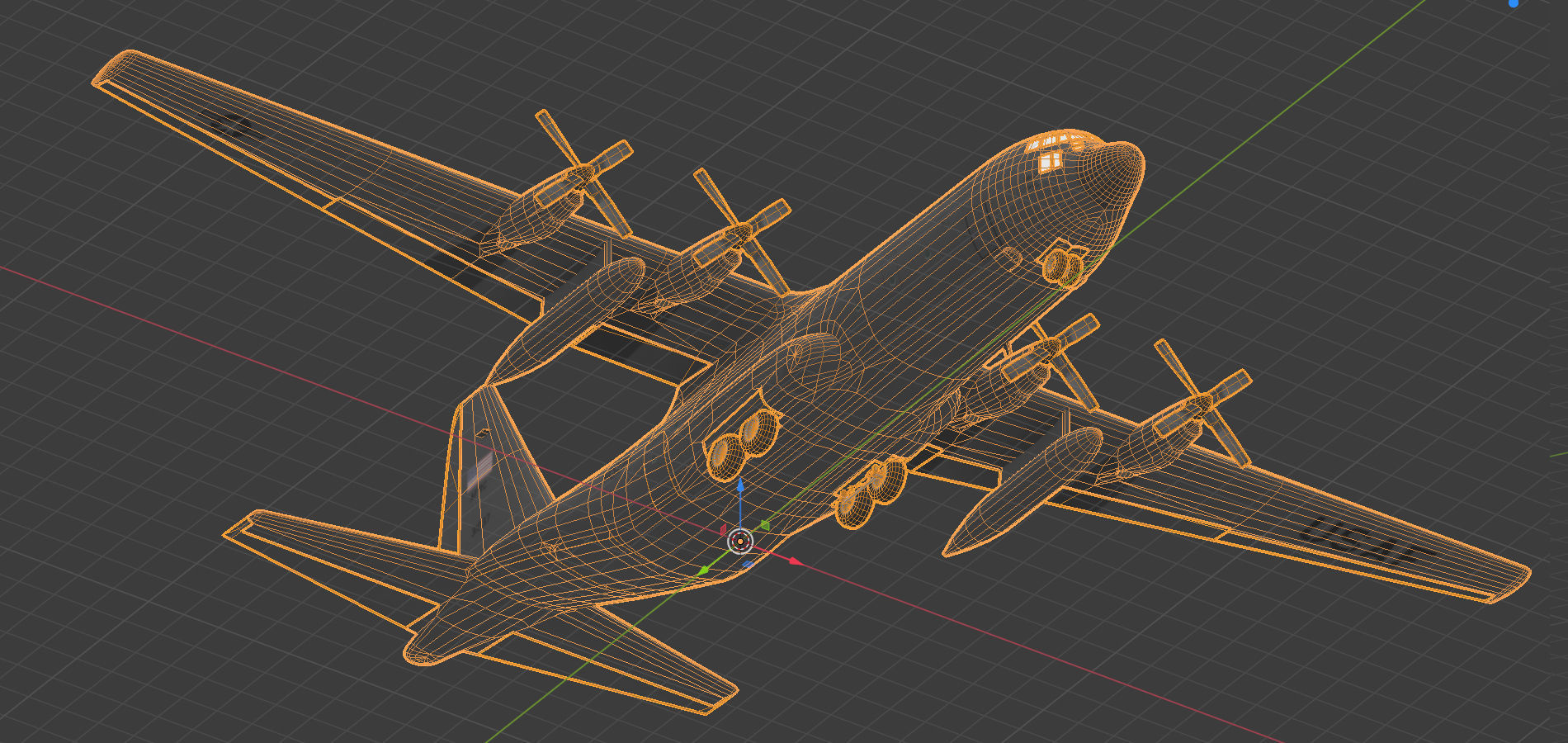 C130 Hercules Low-poly 3D model_16
