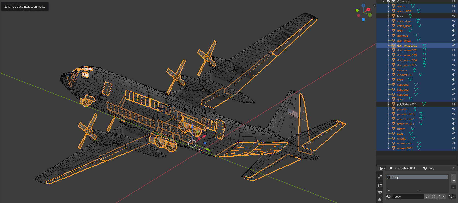 C130 Hercules Low-poly 3D model_17