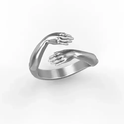 Hug ring hands ring STL 3D print model
