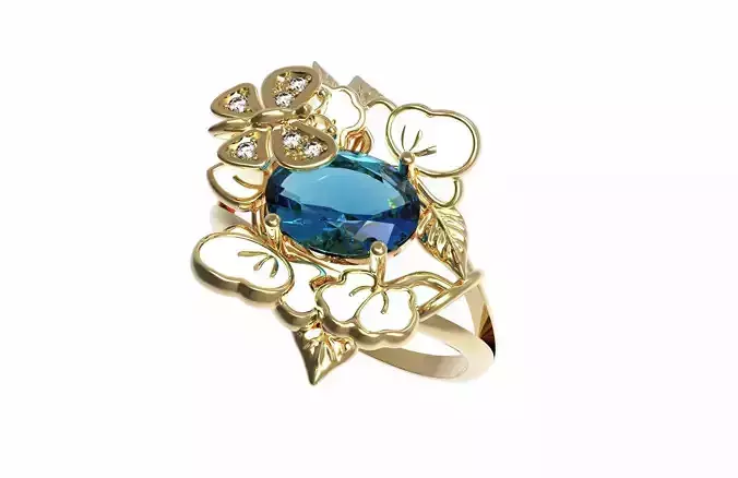 ring flower and butterfly