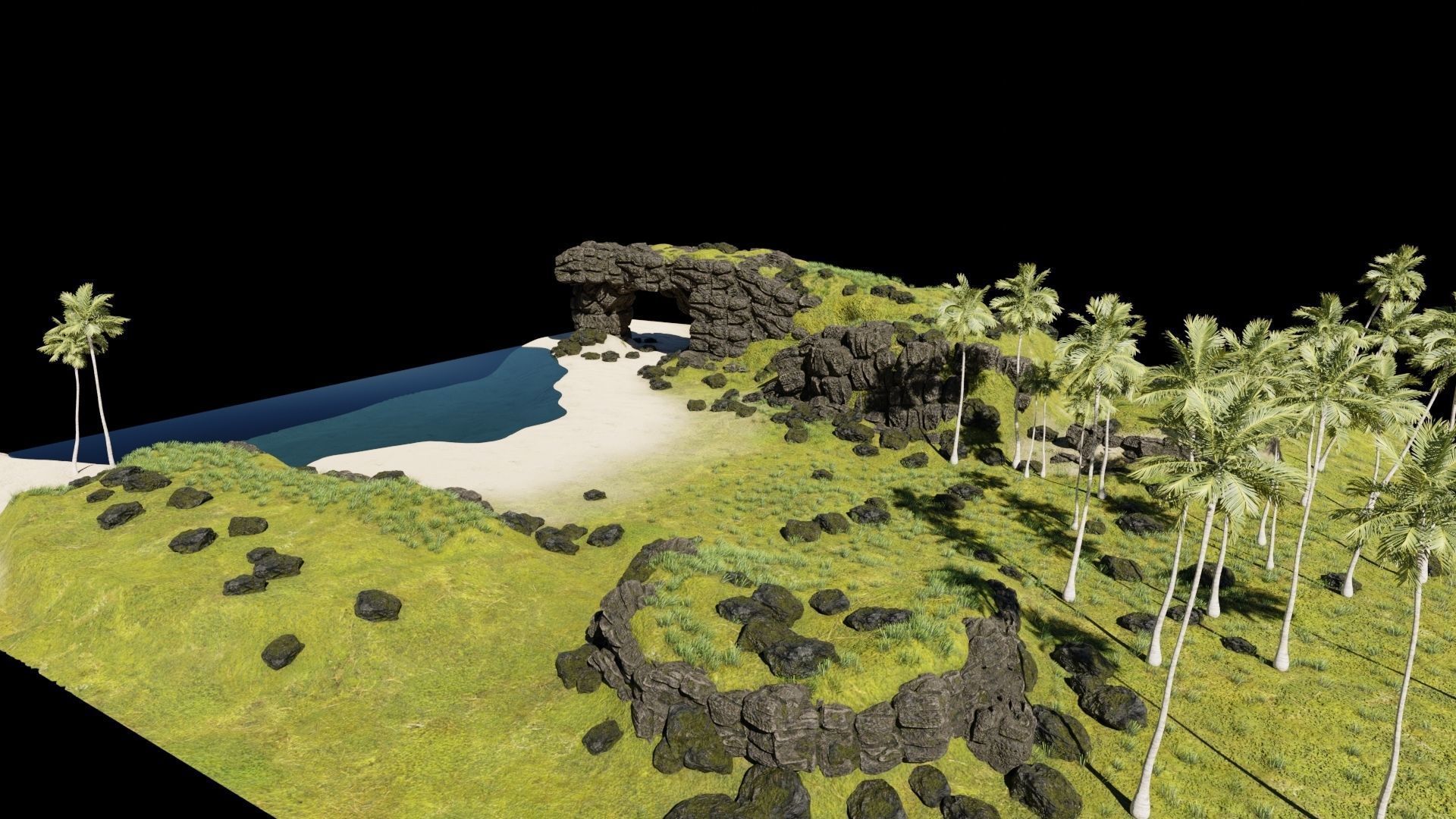 Beach Scene 3D model_3