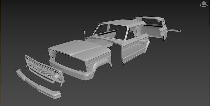Jeep Grand Cherokee 1977 Body For Print 3D print model 6