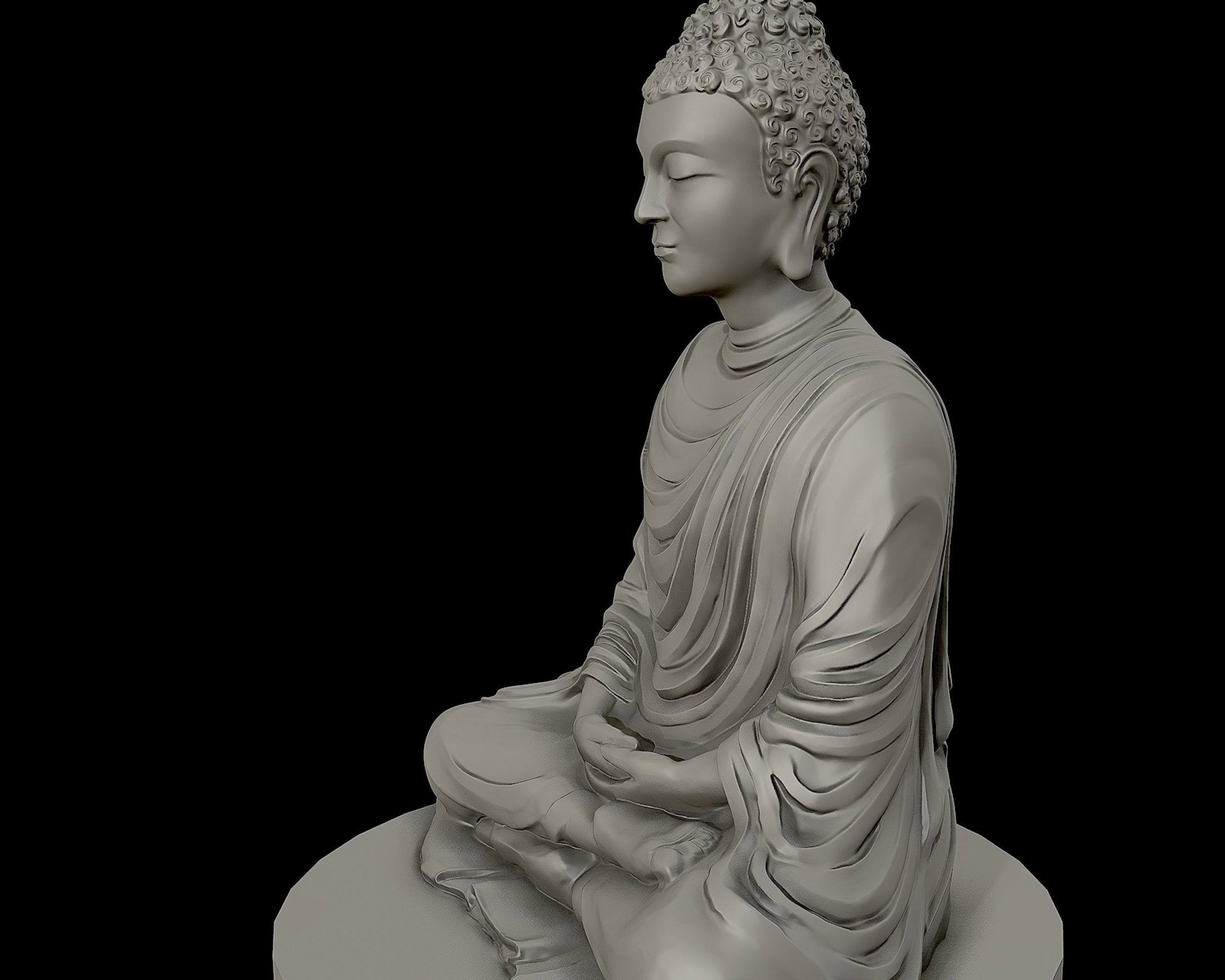 Buddha 3D sculpture  3D print model_5