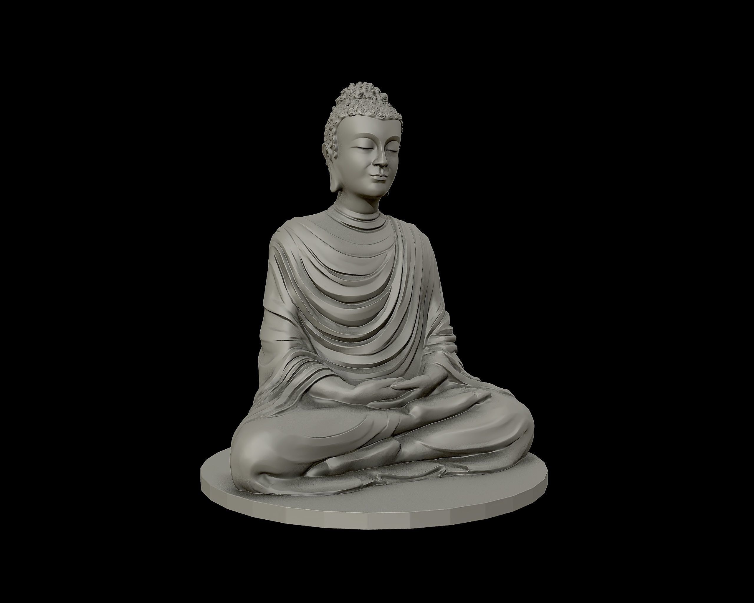 Buddha 3D sculpture  3D print model_18