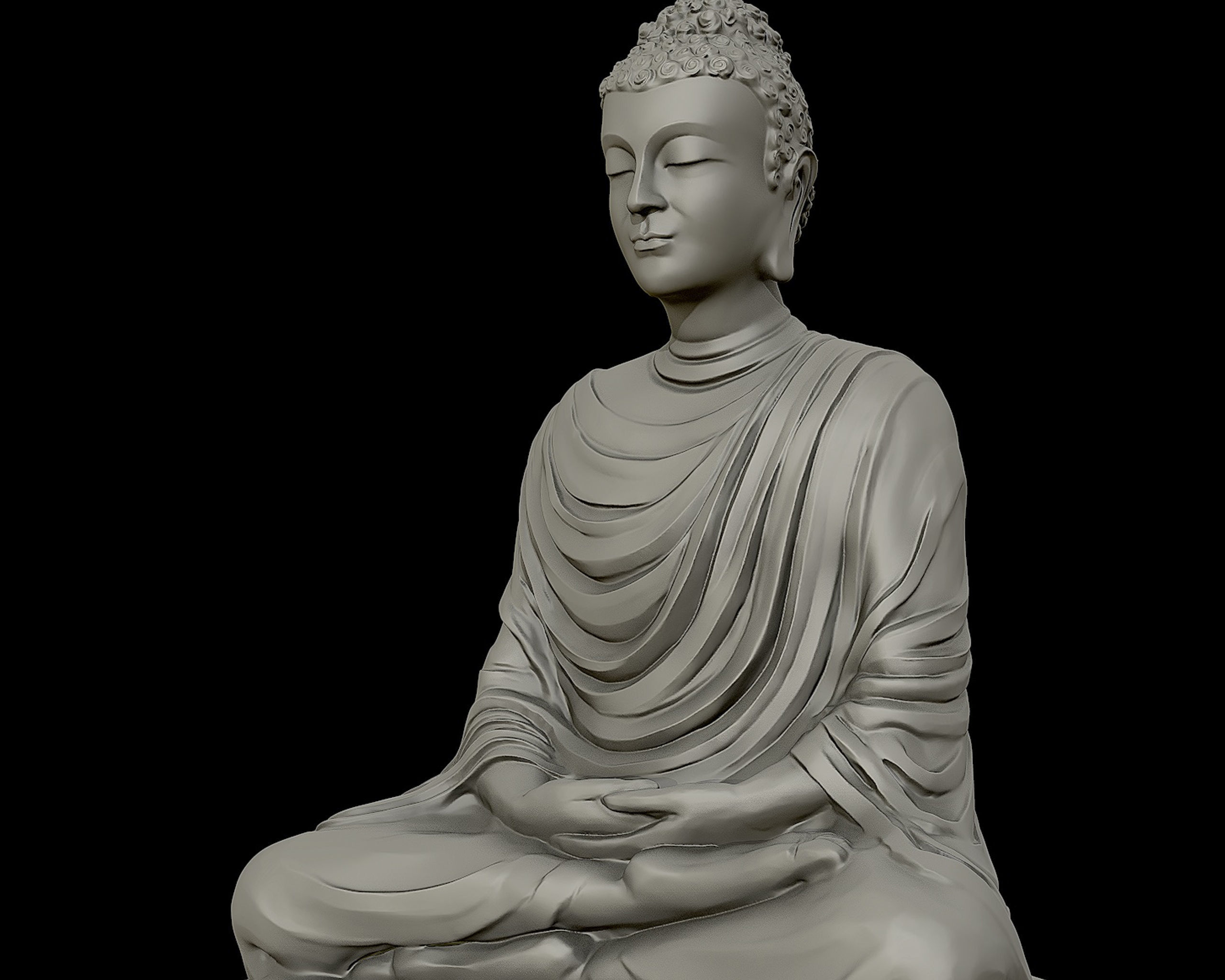 Buddha 3D sculpture  3D print model_3