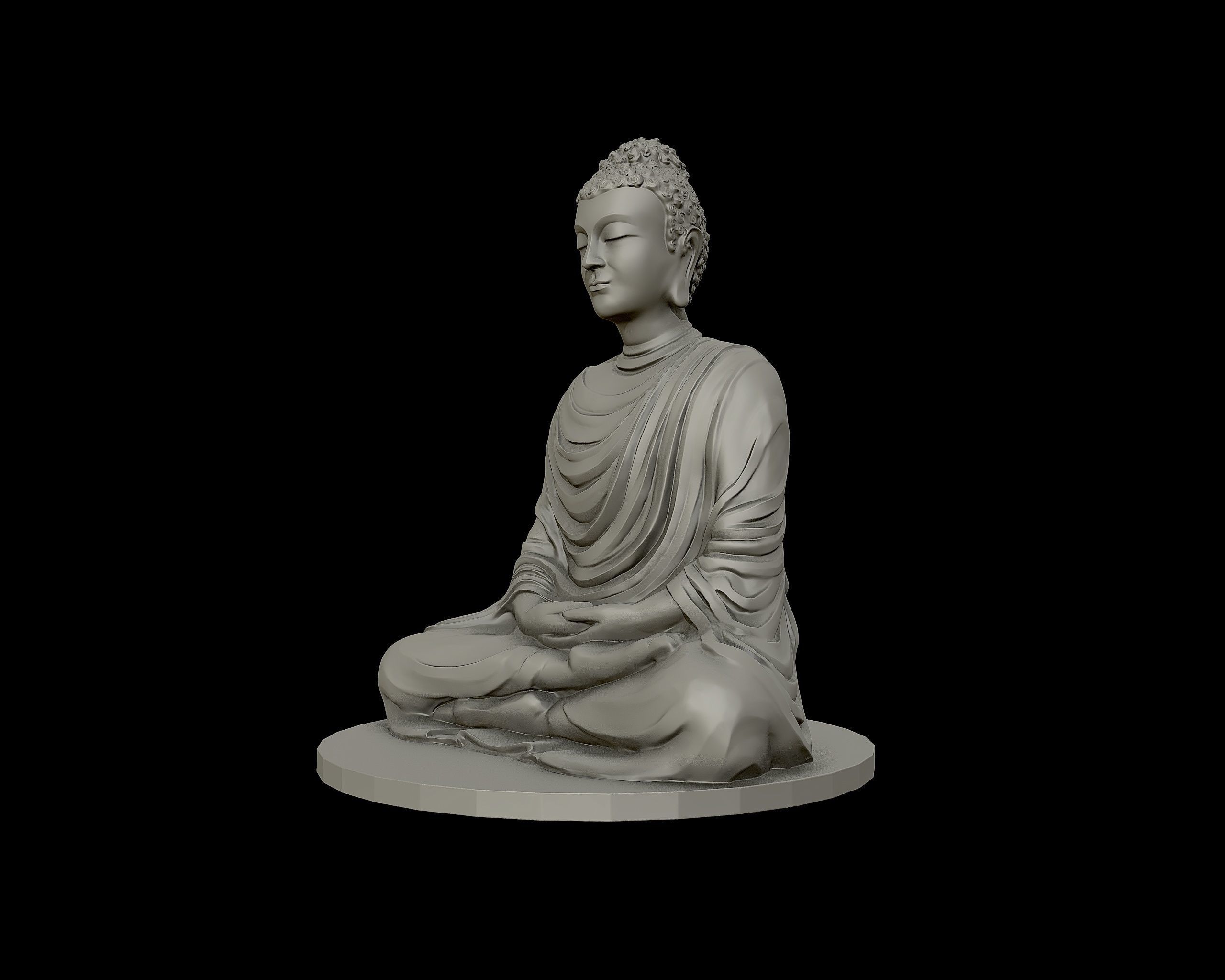 Buddha 3D sculpture  3D print model_8