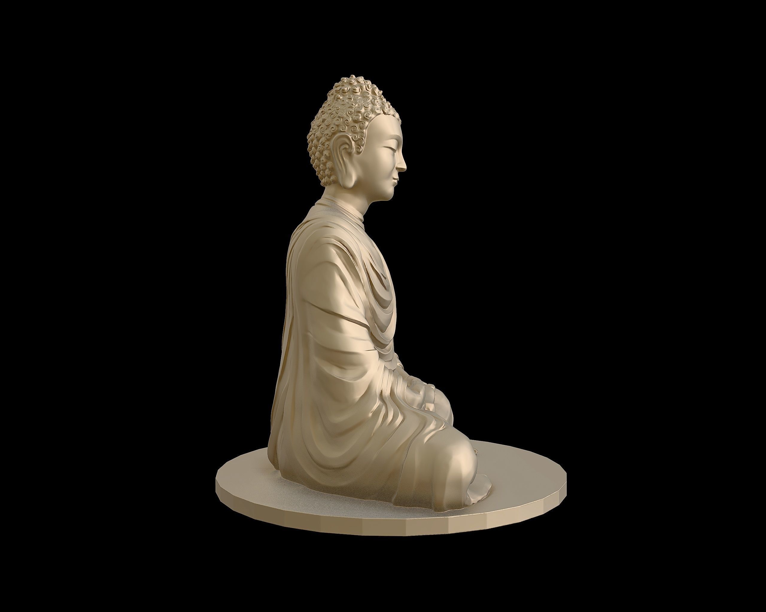 Buddha 3D sculpture  3D print model_35