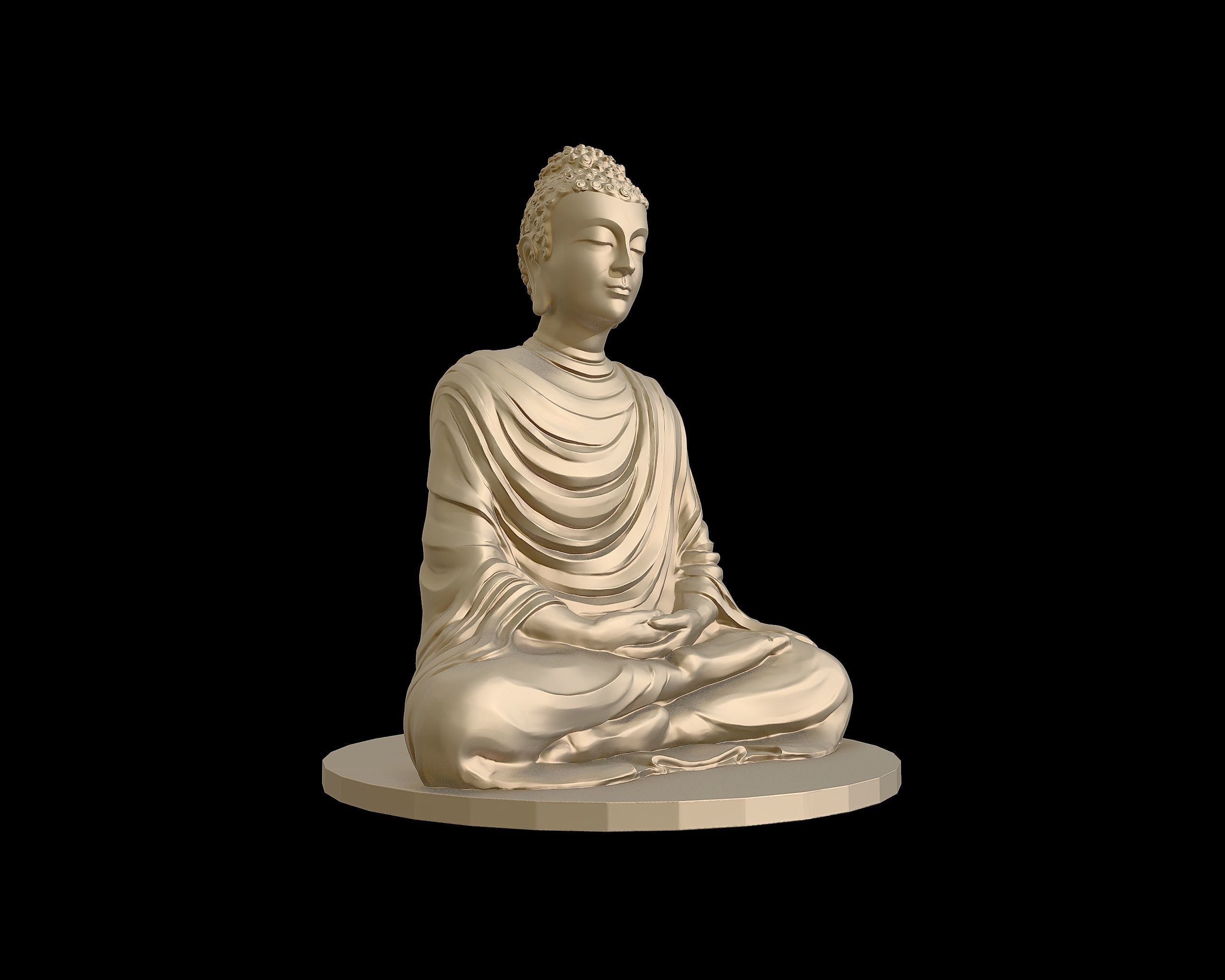 Buddha 3D sculpture  3D print model_34