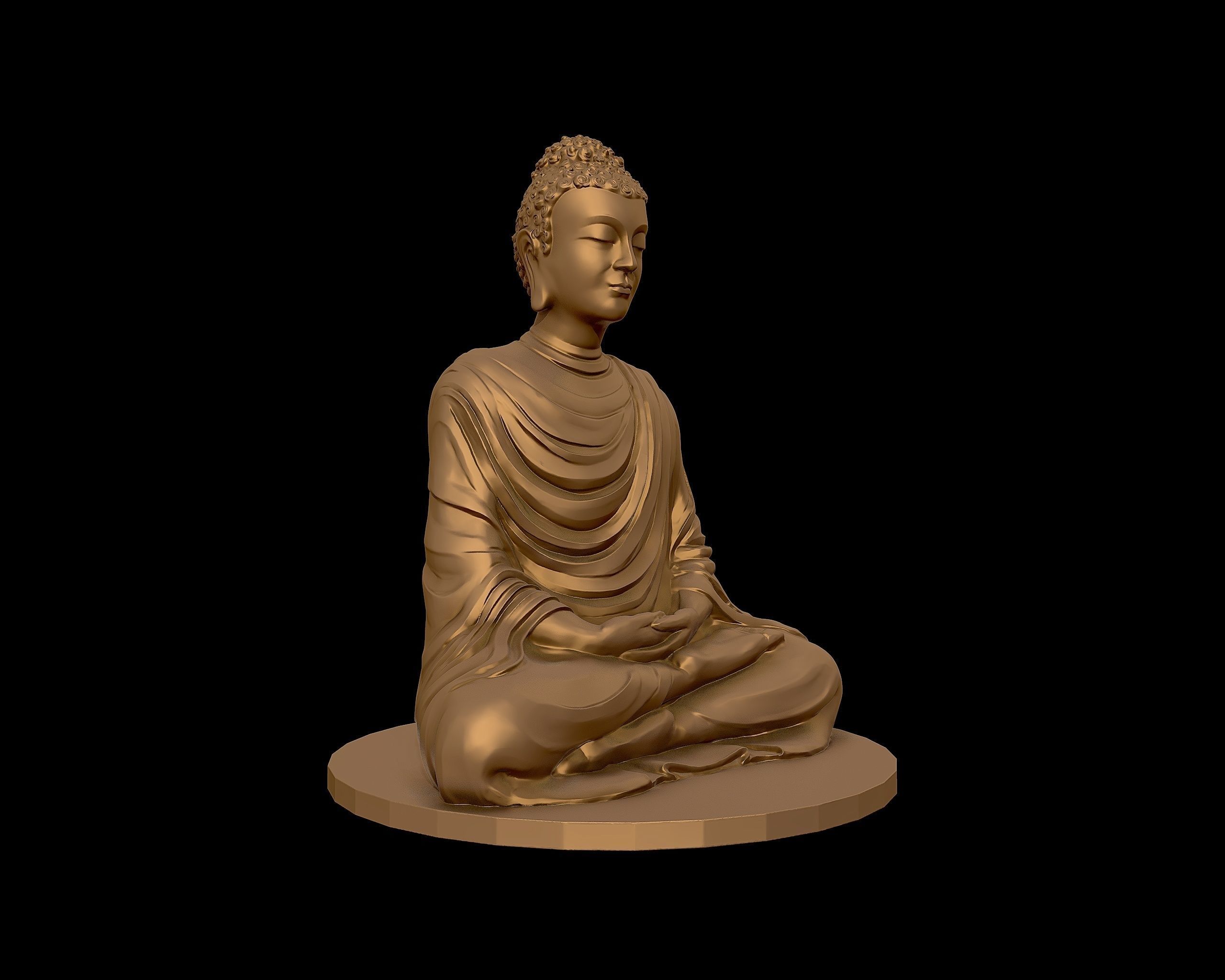 Buddha 3D sculpture  3D print model_28