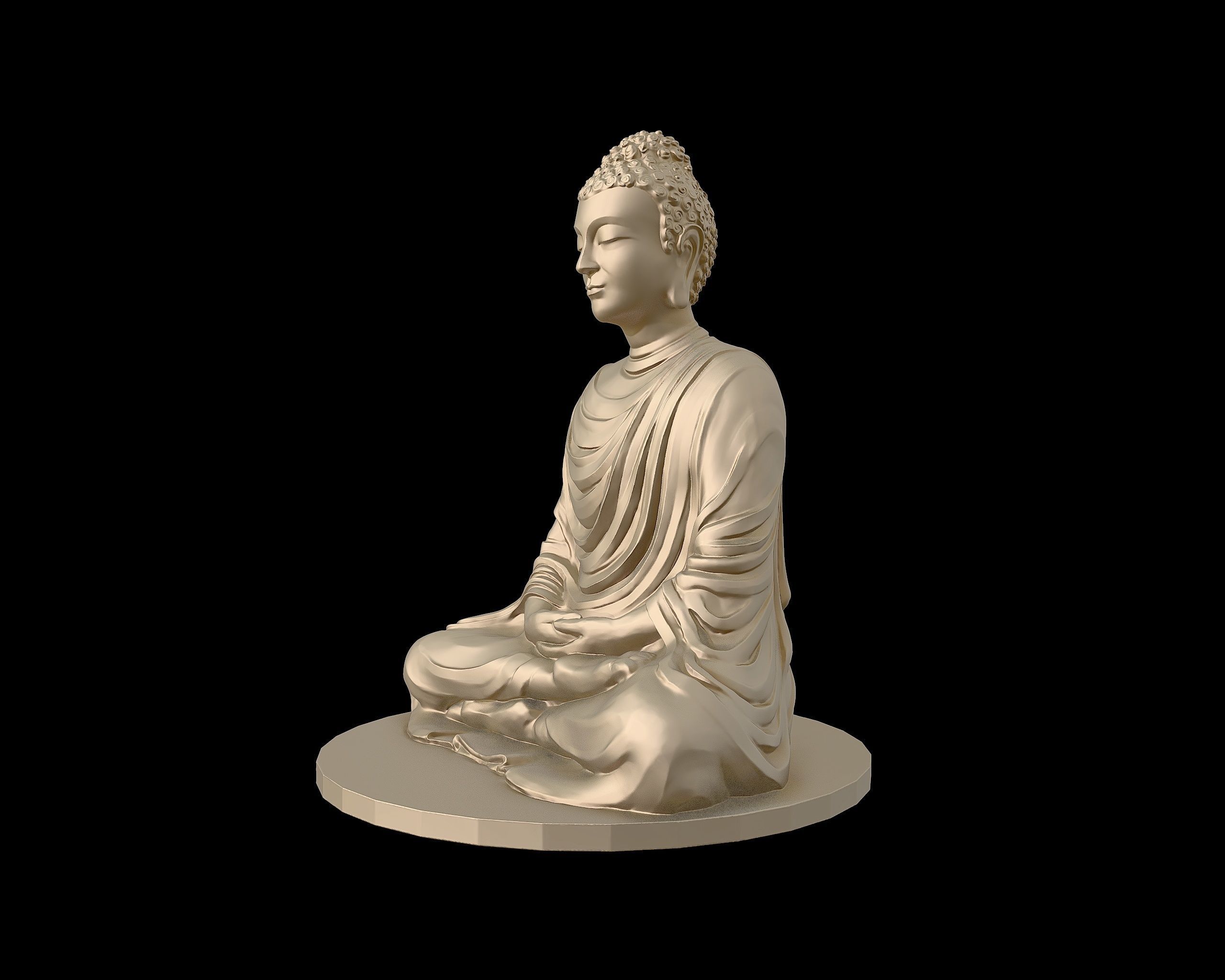 Buddha 3D sculpture  3D print model_32