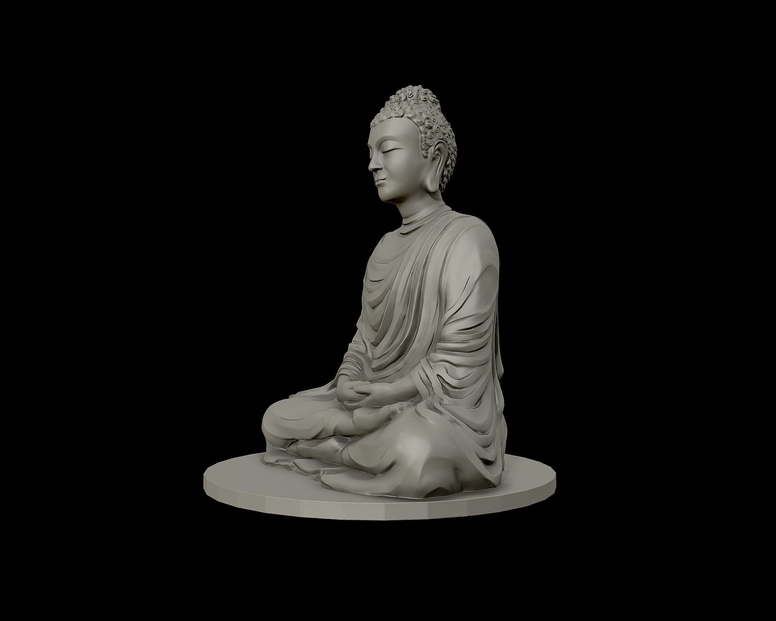 Buddha 3D sculpture  3D print model_9
