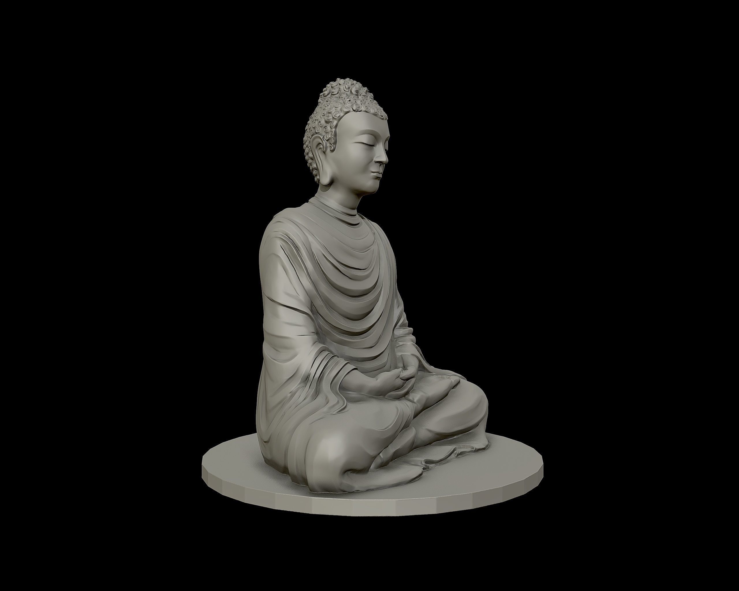 Buddha 3D sculpture  3D print model_17