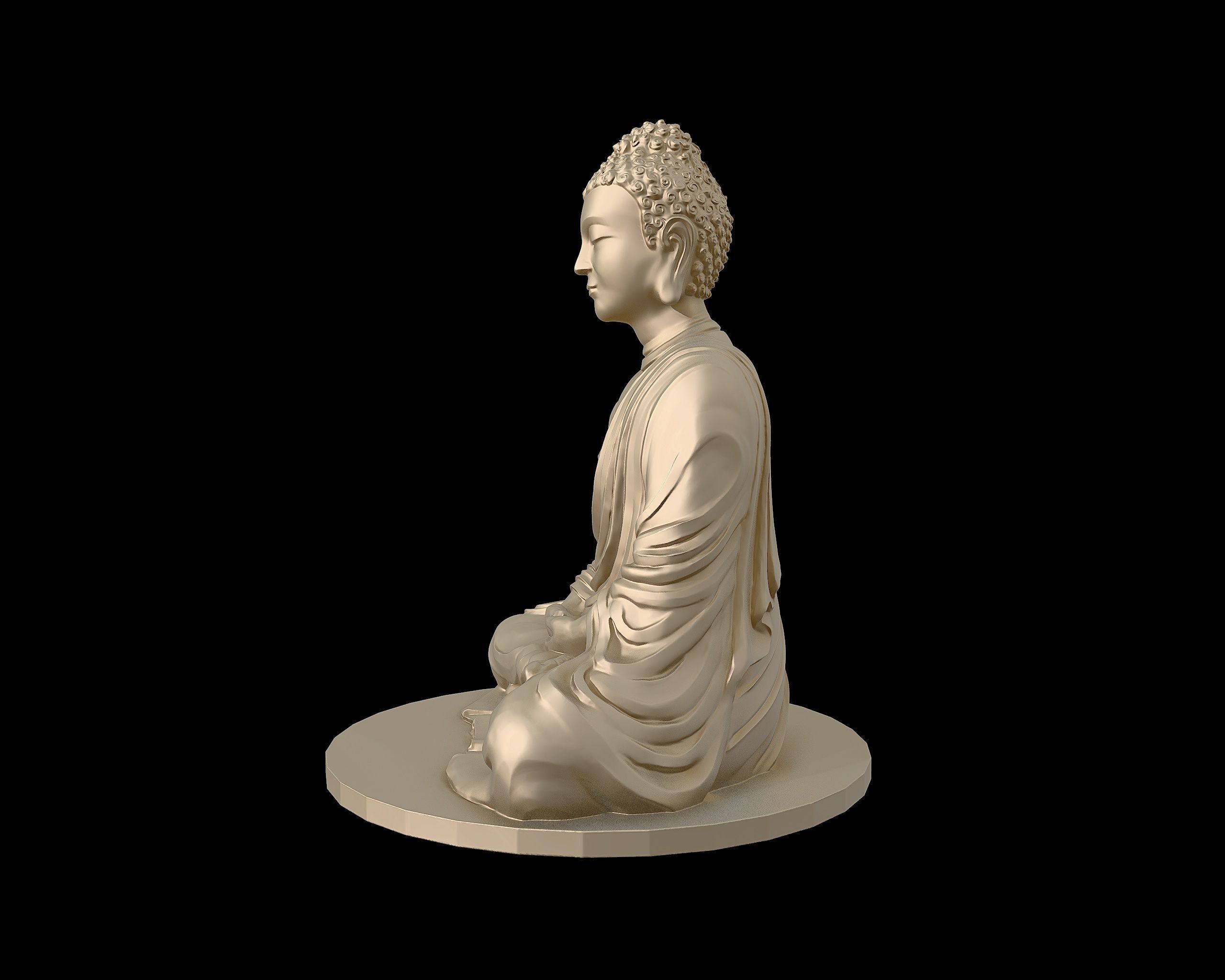 Buddha 3D sculpture  3D print model_33