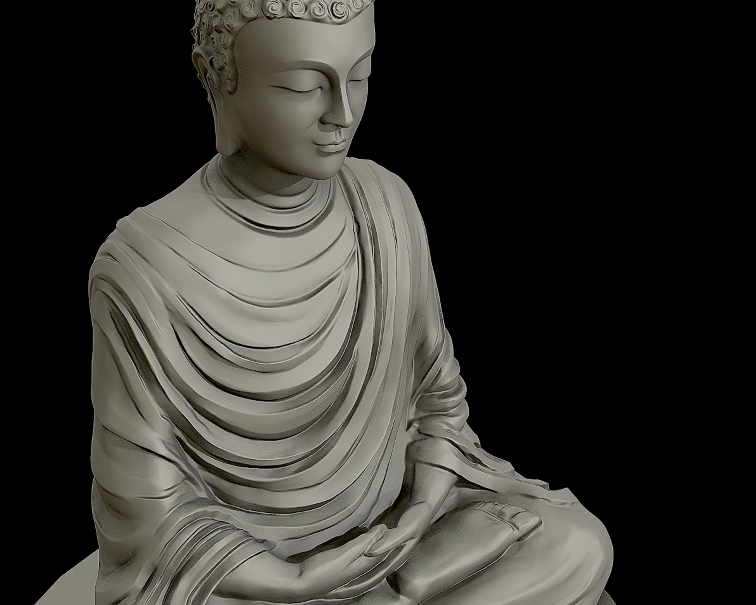 Buddha 3D sculpture  3D print model_4