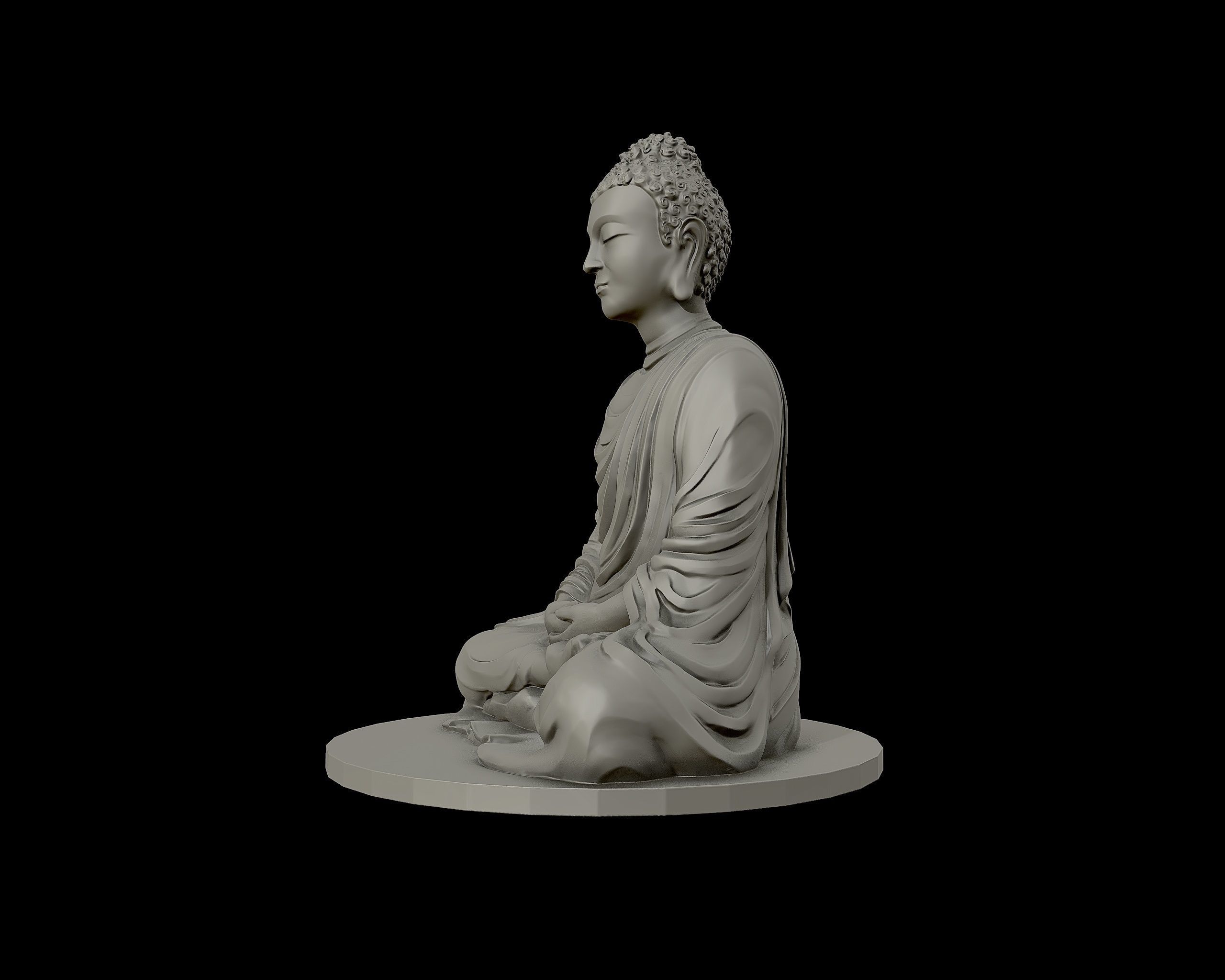 Buddha 3D sculpture  3D print model_10