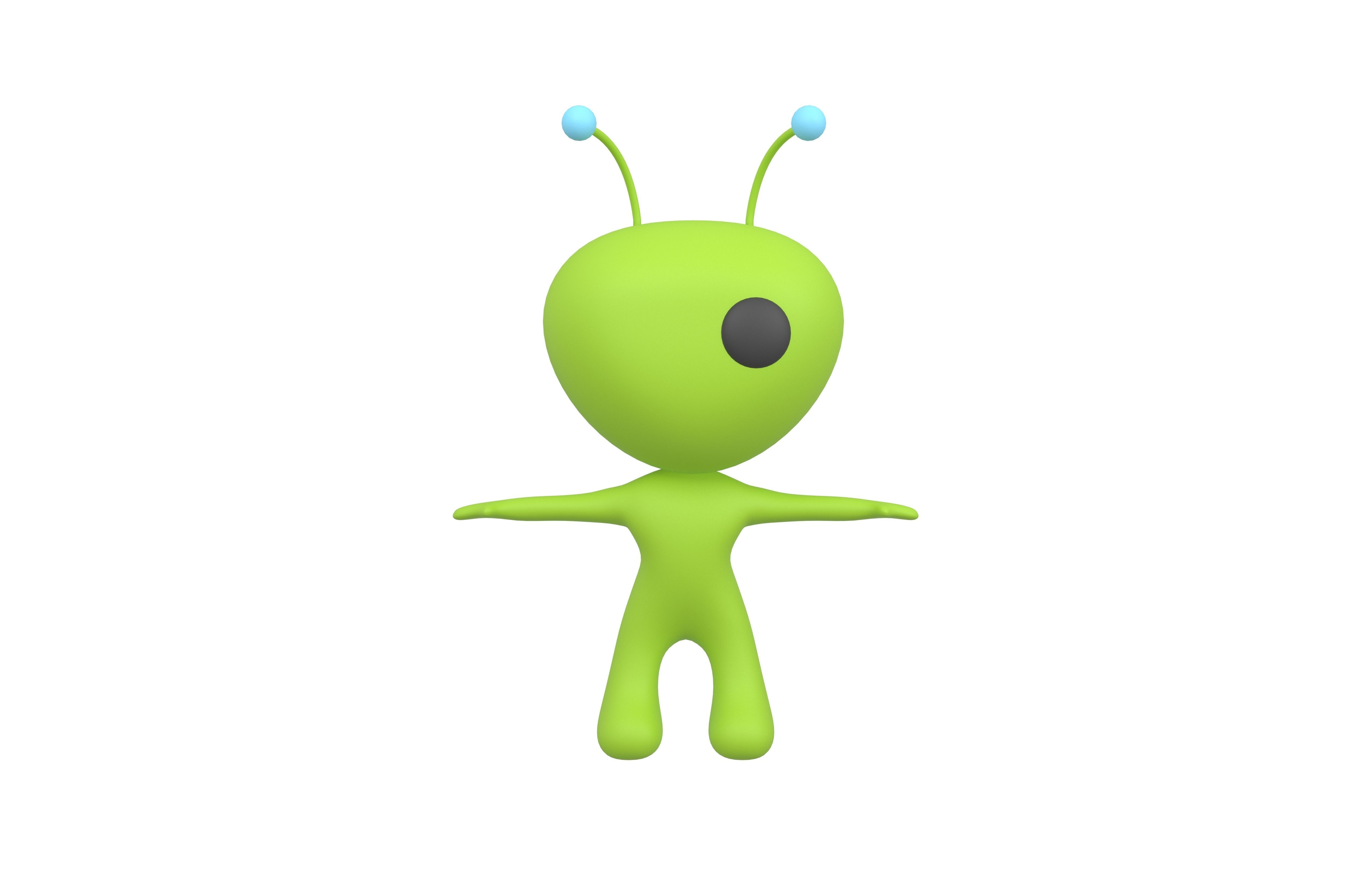 Rato Character 001 Alien v1 Low-poly 3D model_2
