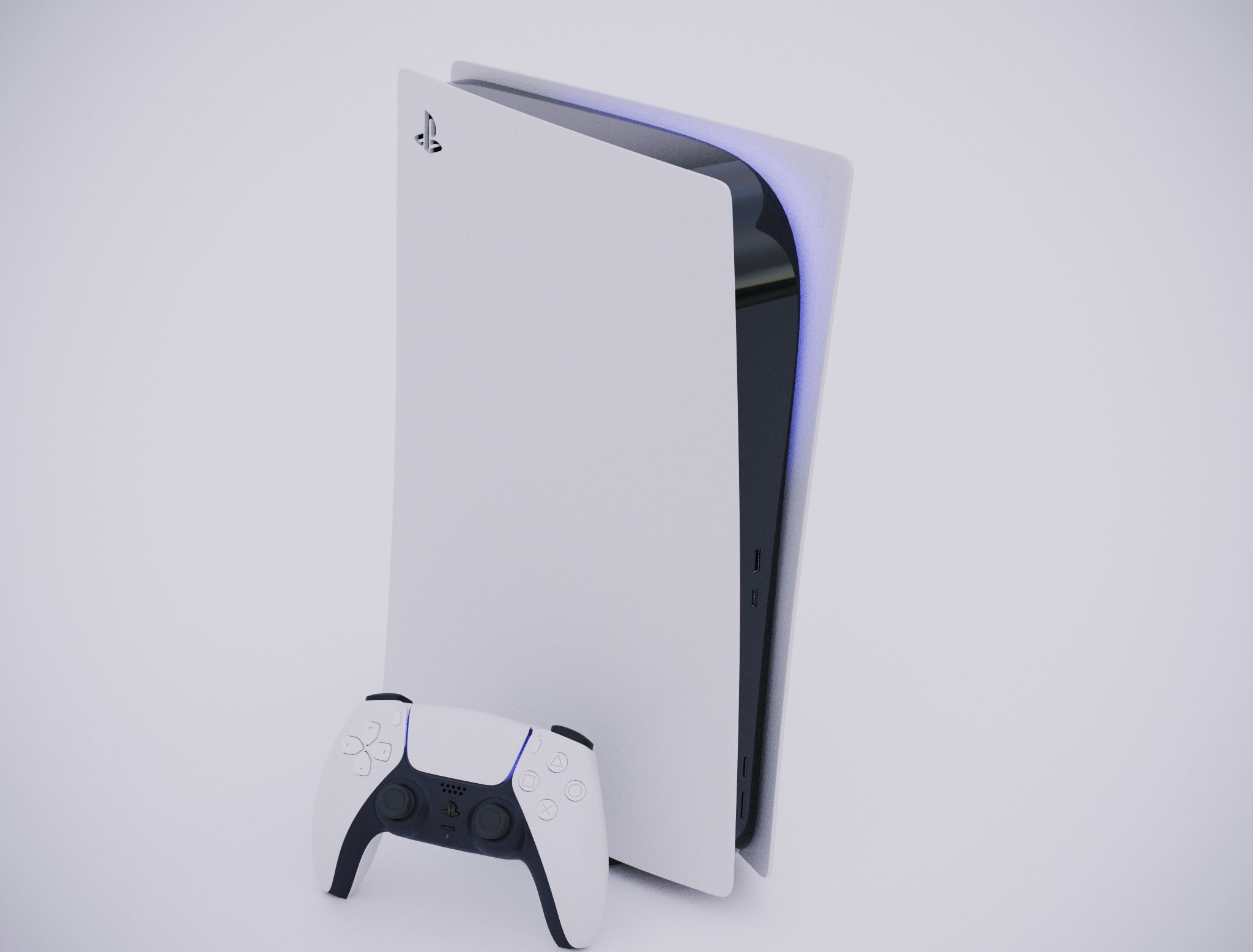 Sony Playstation 5 with gamepad 3D model_7