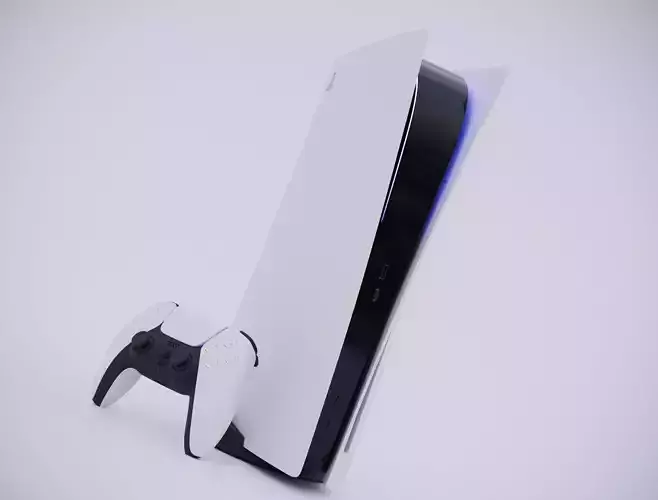 Sony Playstation 5 with gamepad 3D model