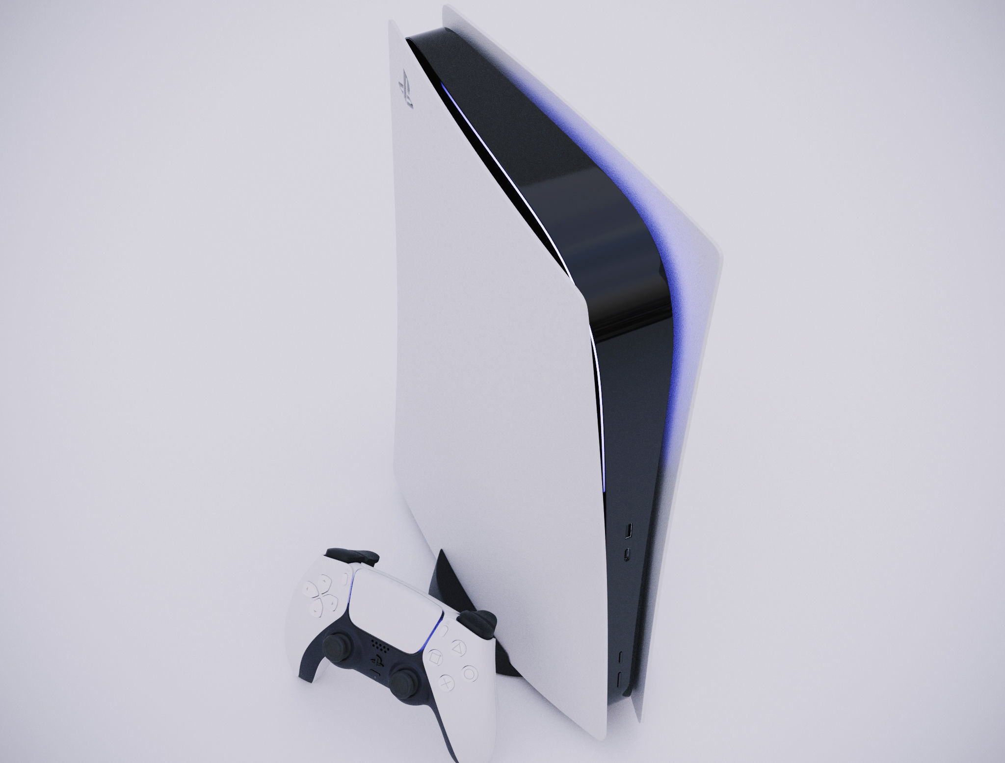 Sony Playstation 5 with gamepad 3D model_10
