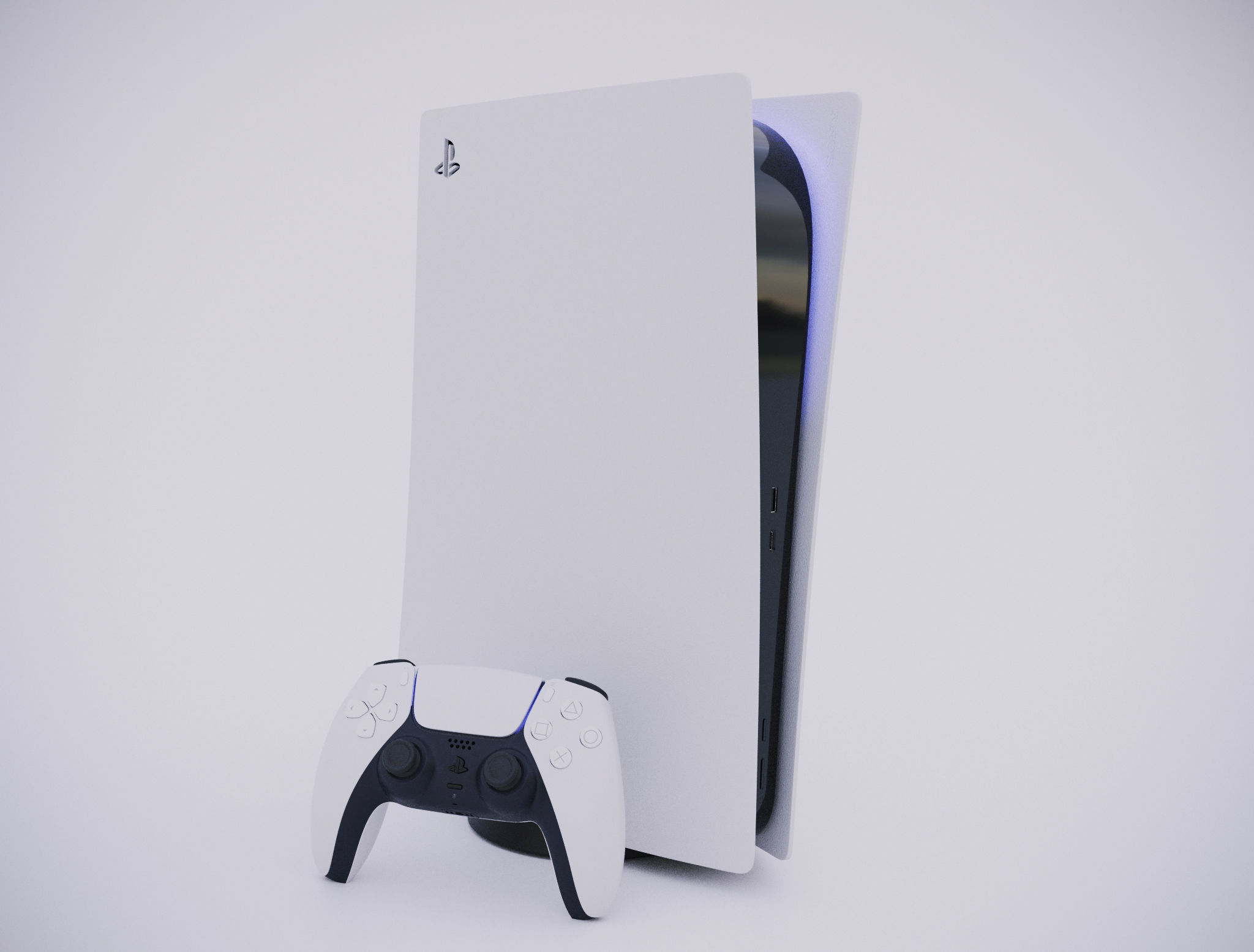 Sony Playstation 5 with gamepad 3D model_3