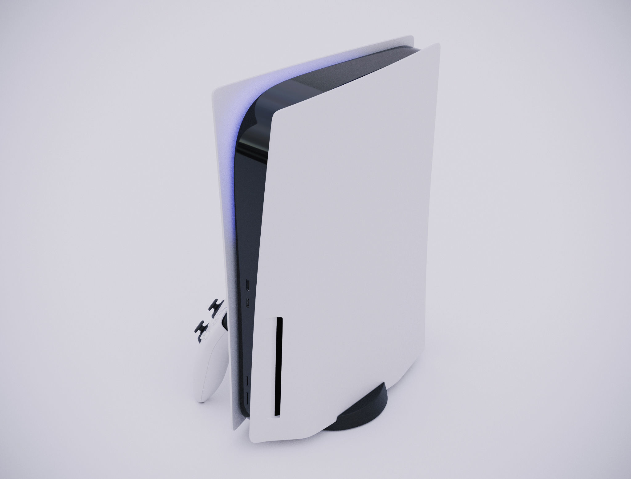Sony Playstation 5 with gamepad 3D model_5