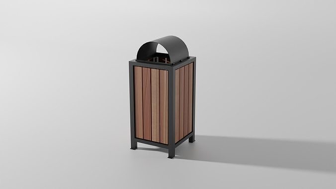 Trash Can 1 Low-poly 3D model