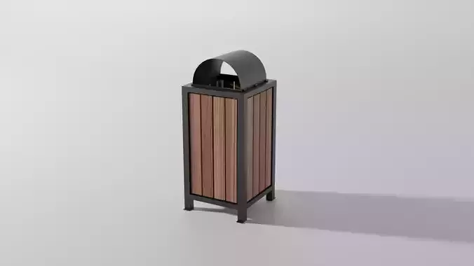 Trash Can 1 Low-poly 3D model