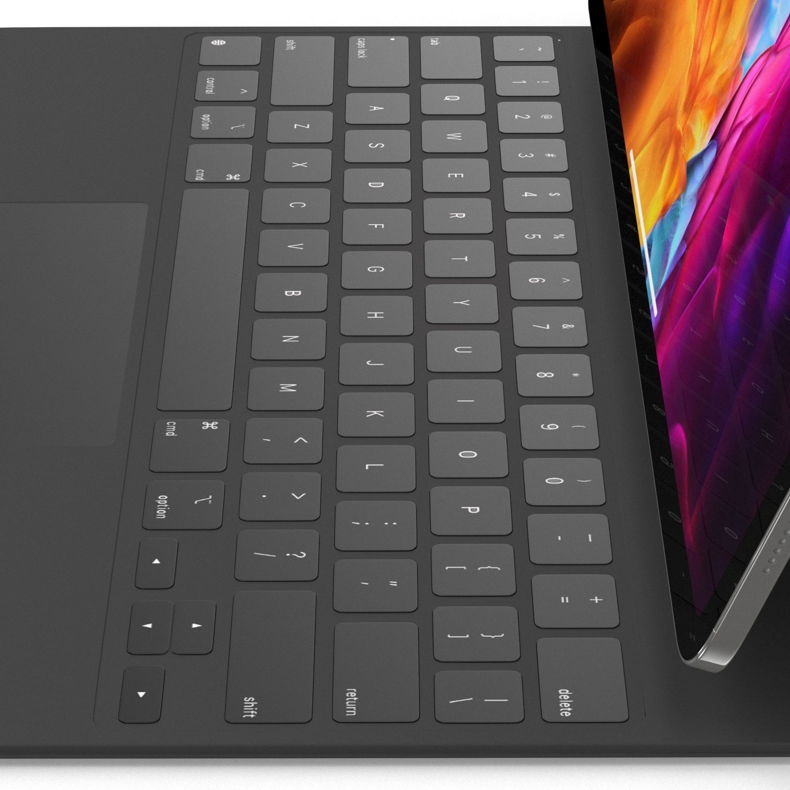 Apple IPad Pro with pencil and magic keyboard 3D model_3