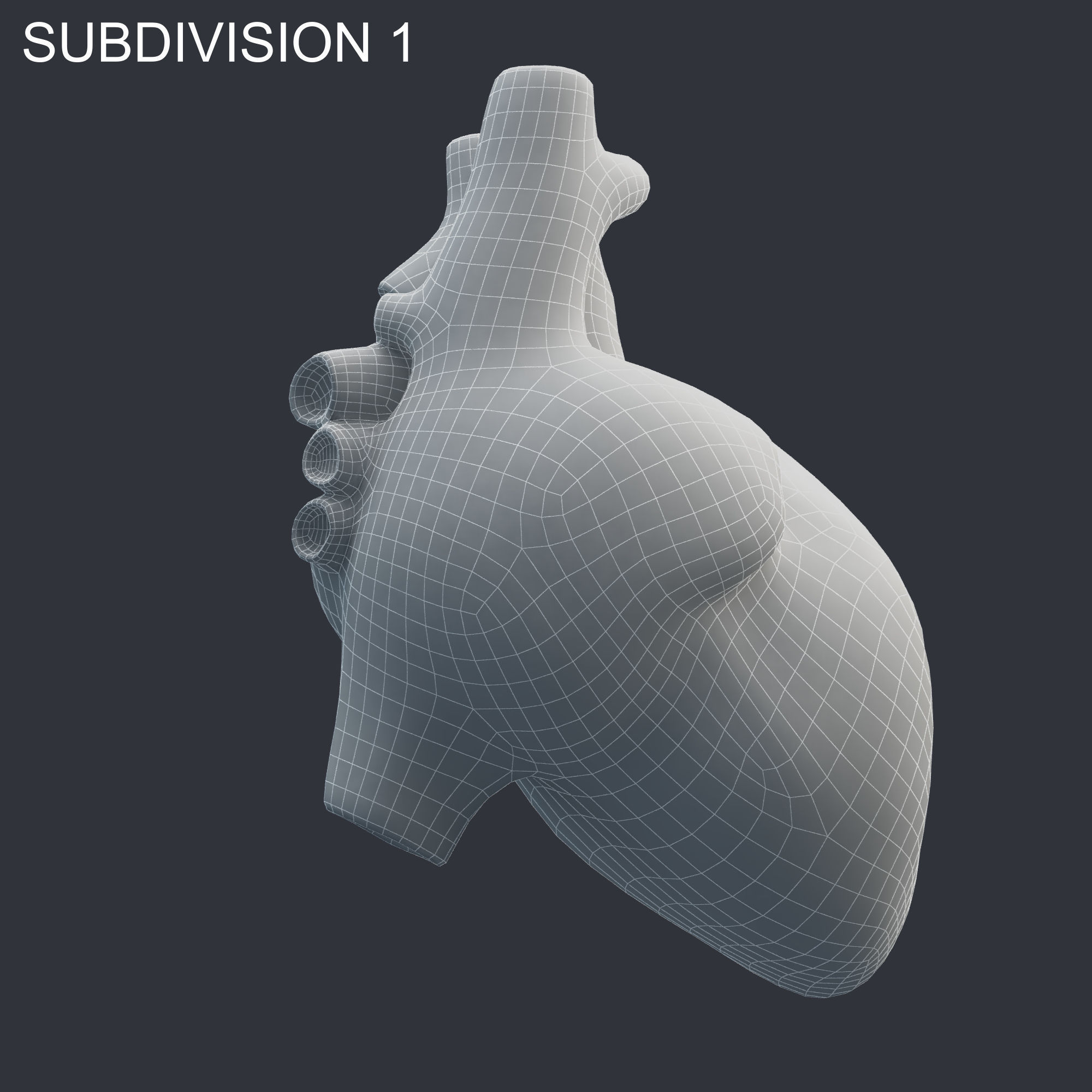 Heart Rigged 8K Low-poly 3D model_14