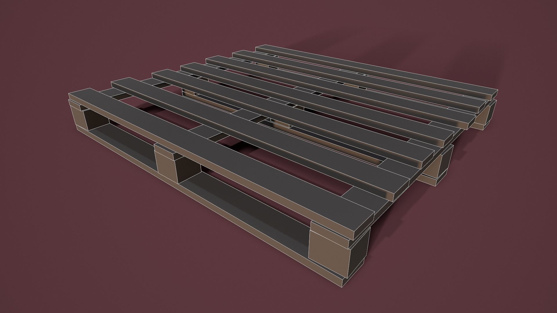 Stack of Pallets Low-poly 3D model_18