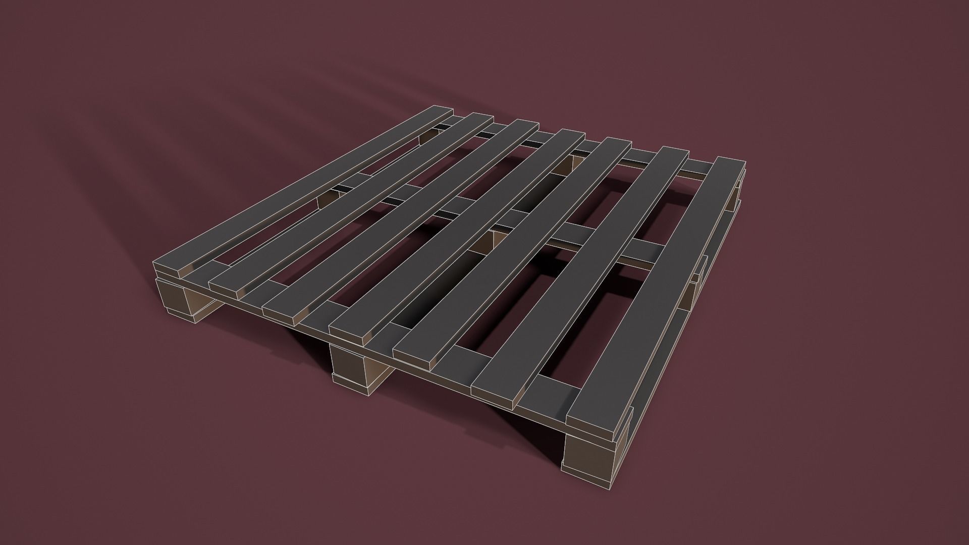 Stack of Pallets Low-poly 3D model_19
