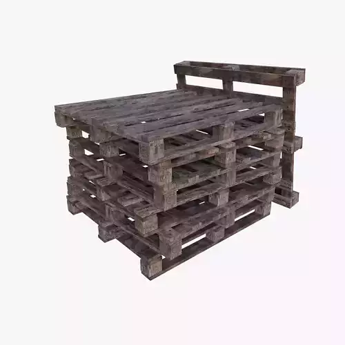 Stack of Pallets Low-poly 3D model