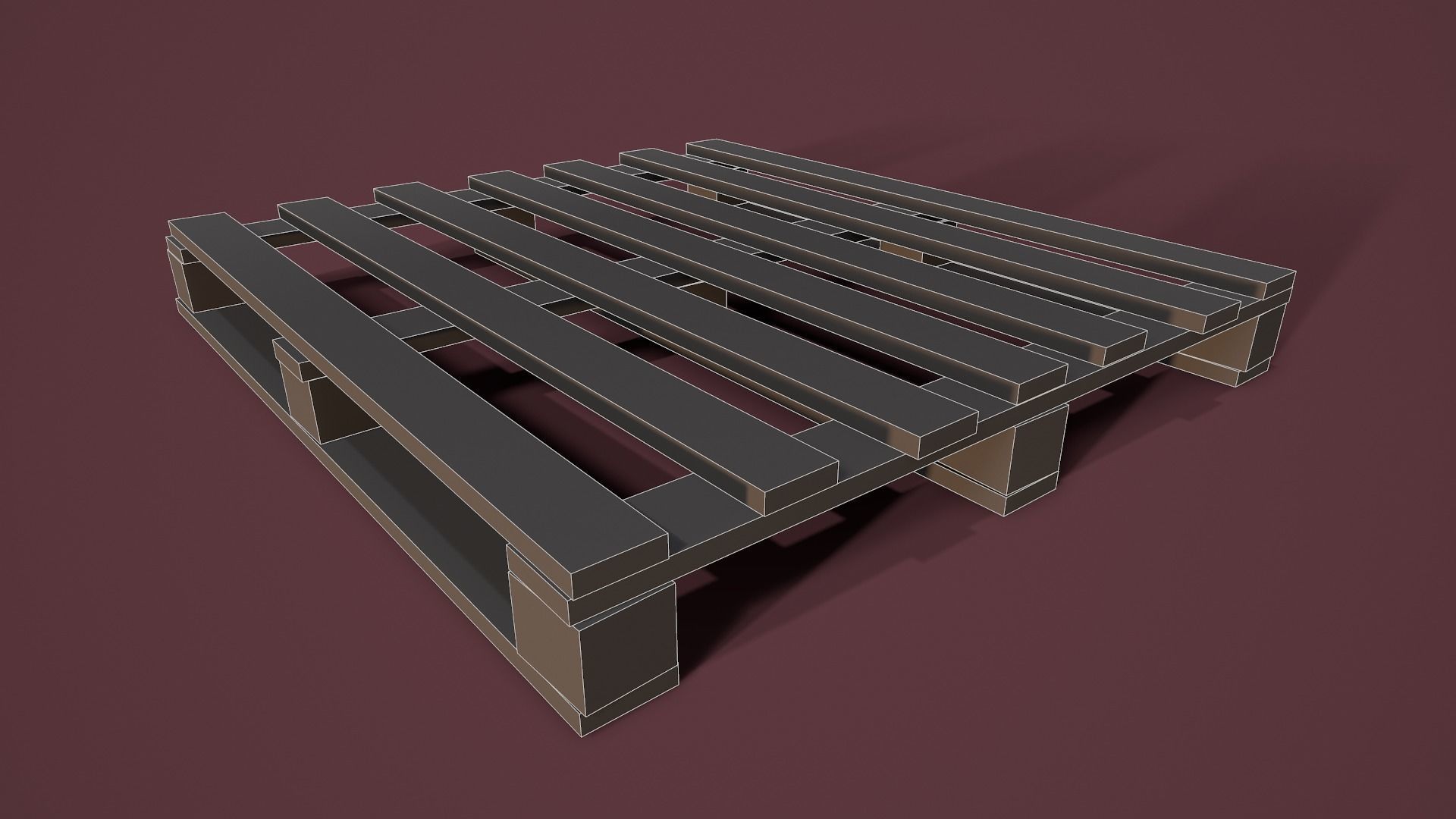 Stack of Pallets Low-poly 3D model_20