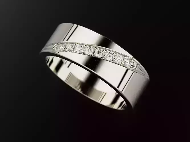 Wedding ring stones diagonal